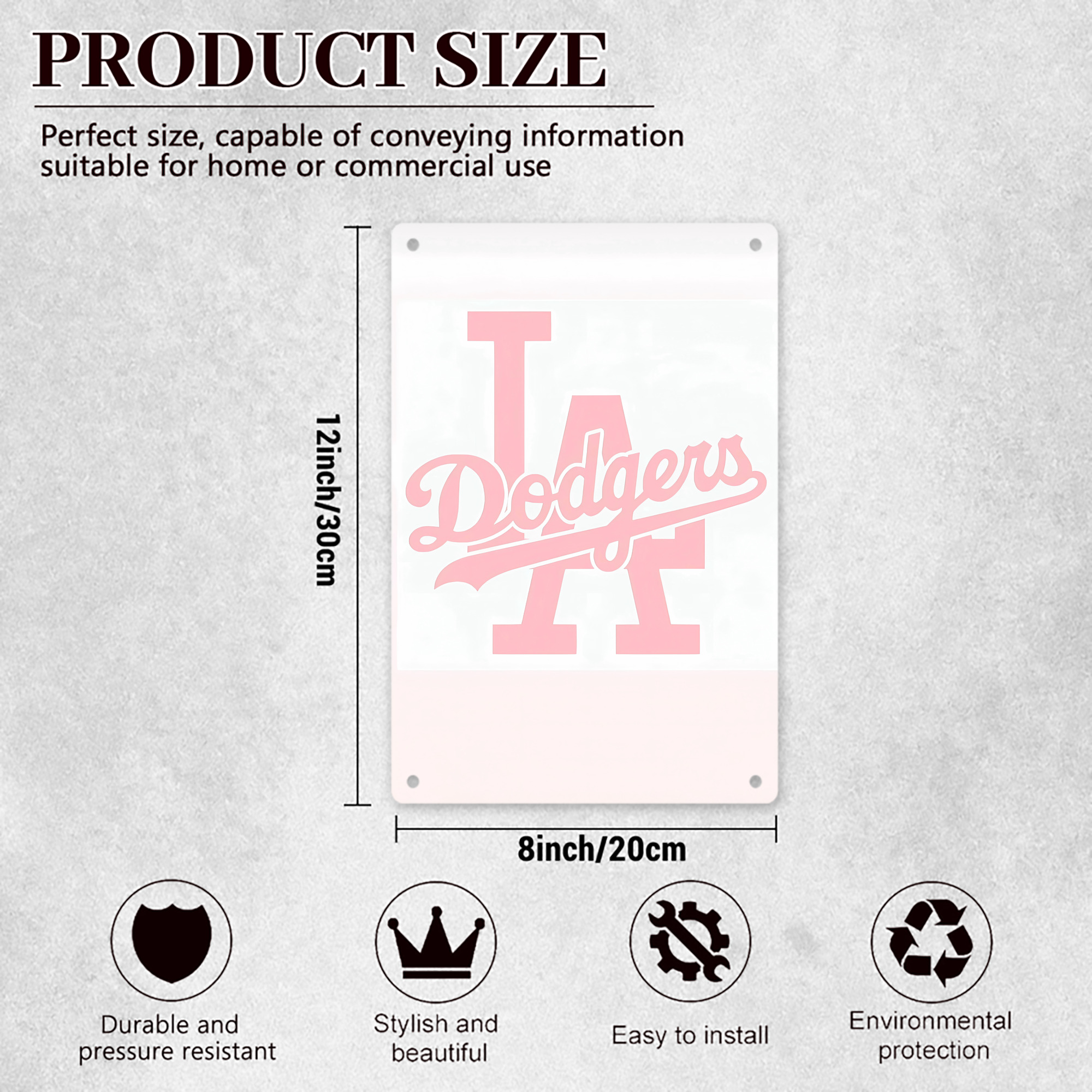  8x12inch Vertical Aluminum Sign - Durable Fade-Resistant Indoor/Outdoor Safety & Information Plaque For Office, Hotel, Restaurant, Bar, Public Spaces