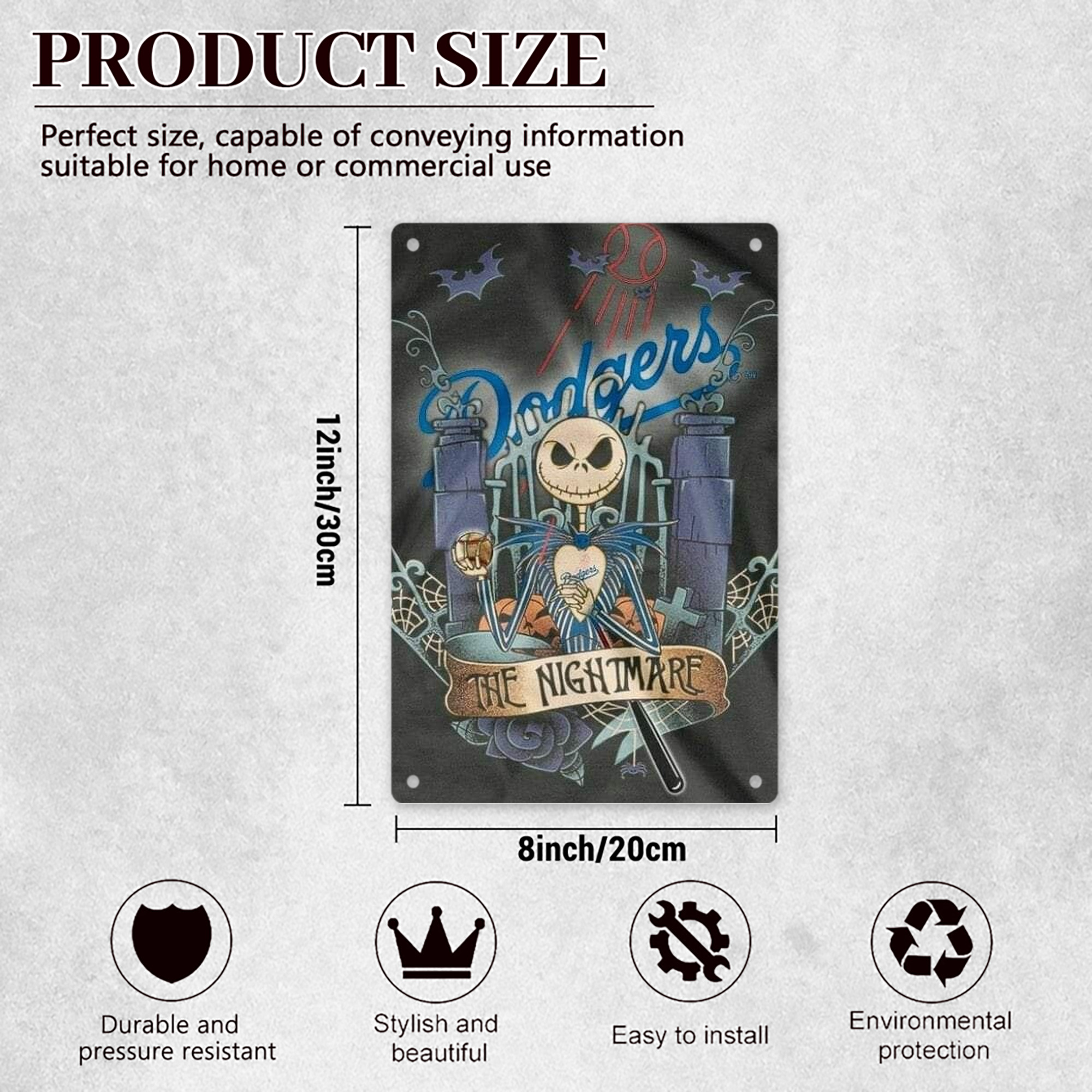  8x12inch Vertical Aluminum Sign - Durable Fade-Resistant Indoor/Outdoor Safety & Information Plaque For Office, Hotel, Restaurant, Bar, Public Spaces