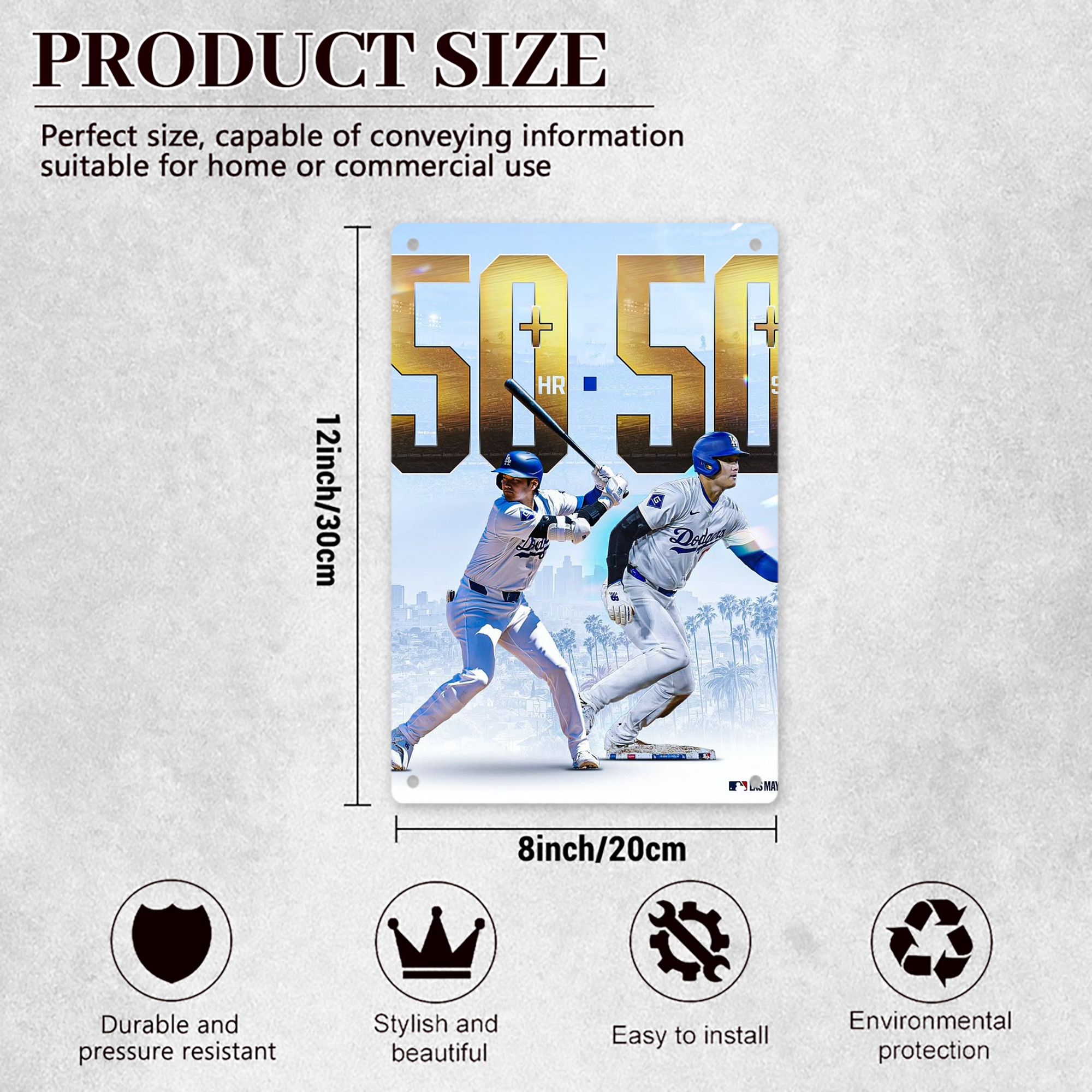  8x12inch Vertical Aluminum Sign - Durable Fade-Resistant Indoor/Outdoor Safety & Information Plaque For Office, Hotel, Restaurant, Bar, Public Spaces