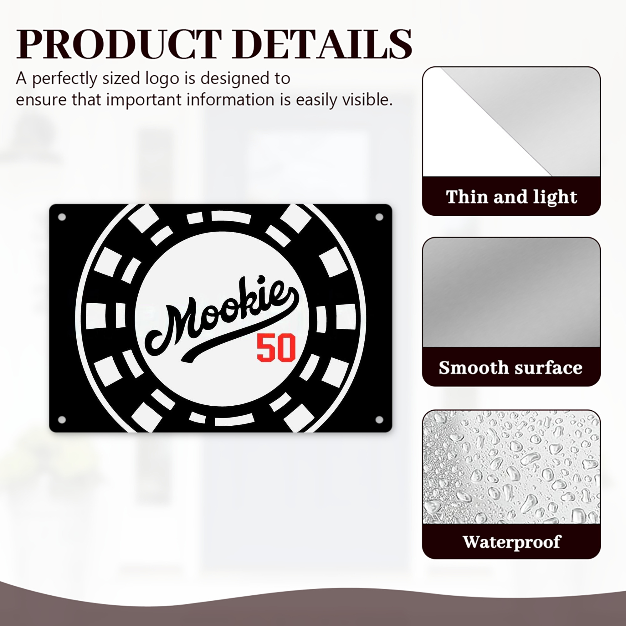  Decorative Aluminum Plaque – Horizontal Design – Durable, Stylish, Easy To Install – Ideal For Home, Office, Bar, And More