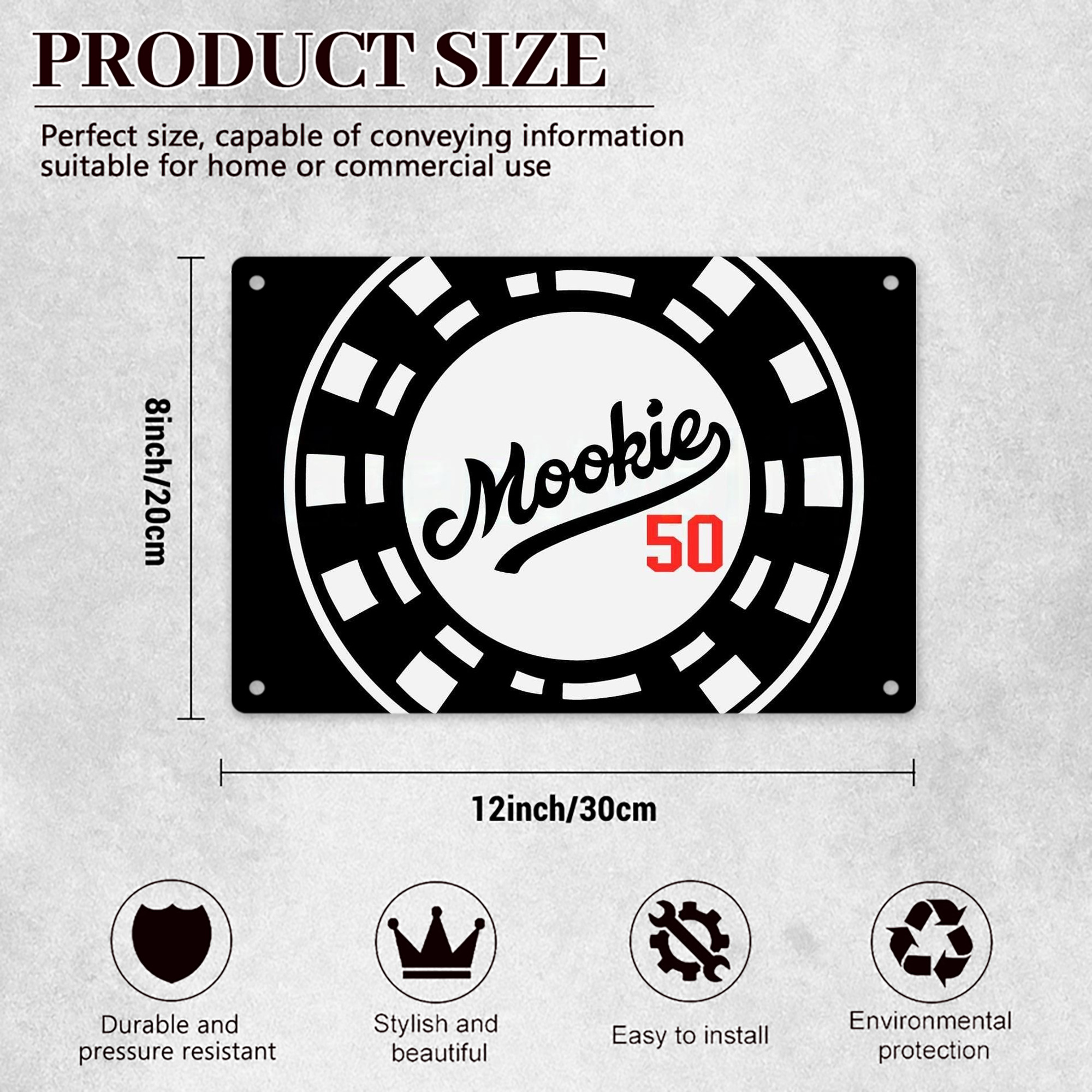  Decorative Aluminum Plaque – Horizontal Design – Durable, Stylish, Easy To Install – Ideal For Home, Office, Bar, And More