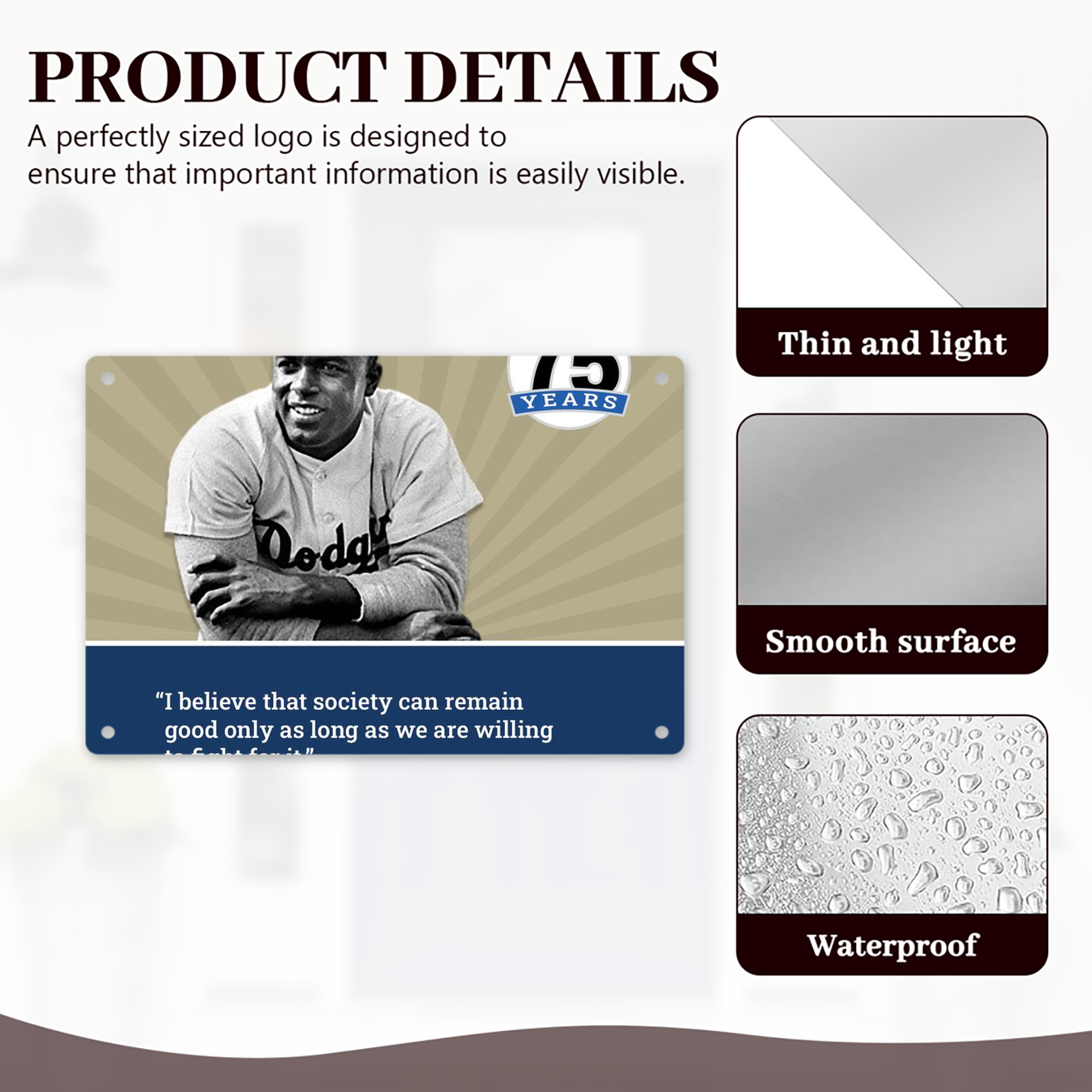  Decorative Aluminum Plaque – Horizontal Design – Durable, Stylish, Easy To Install – Ideal For Home, Office, Bar, And More