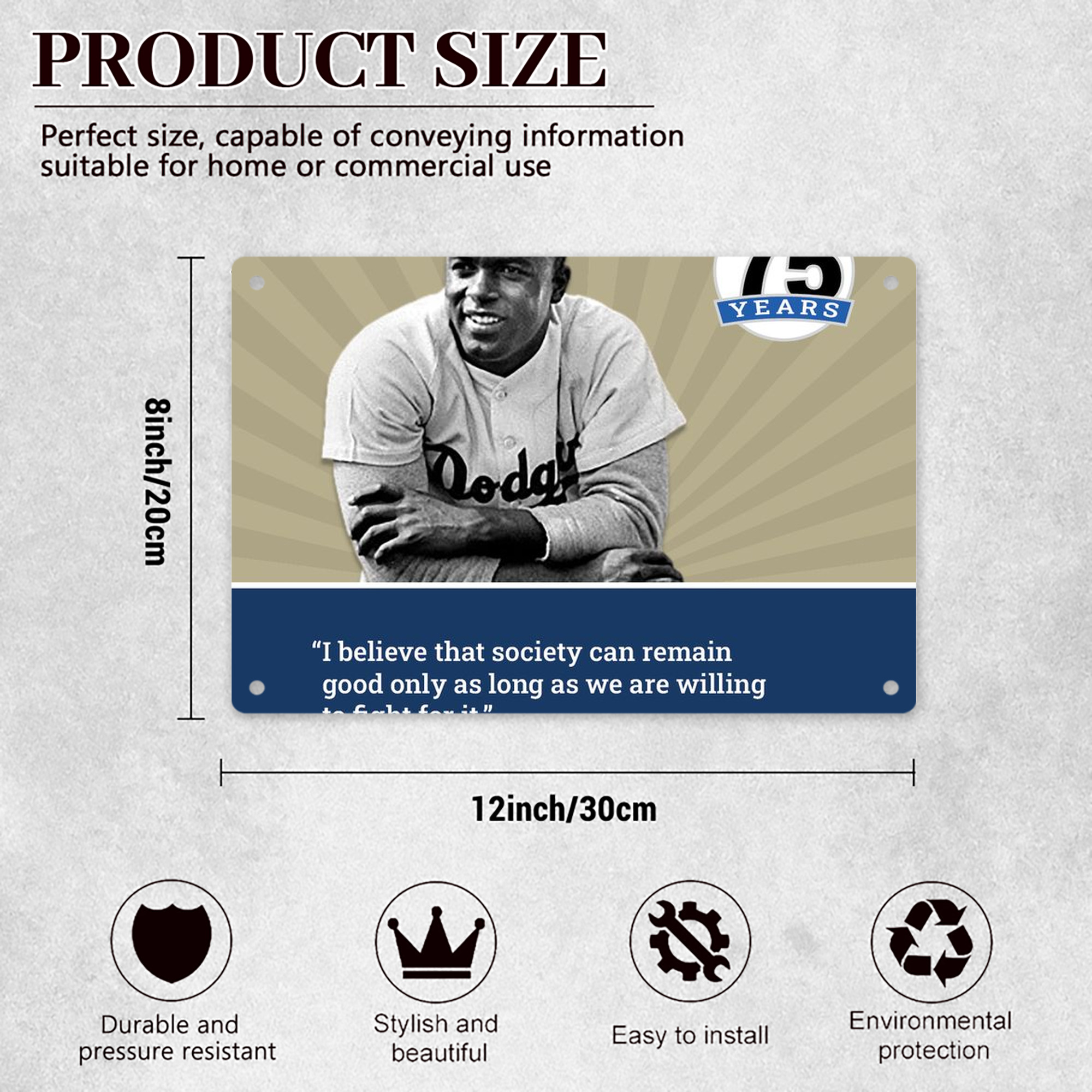  Decorative Aluminum Plaque – Horizontal Design – Durable, Stylish, Easy To Install – Ideal For Home, Office, Bar, And More