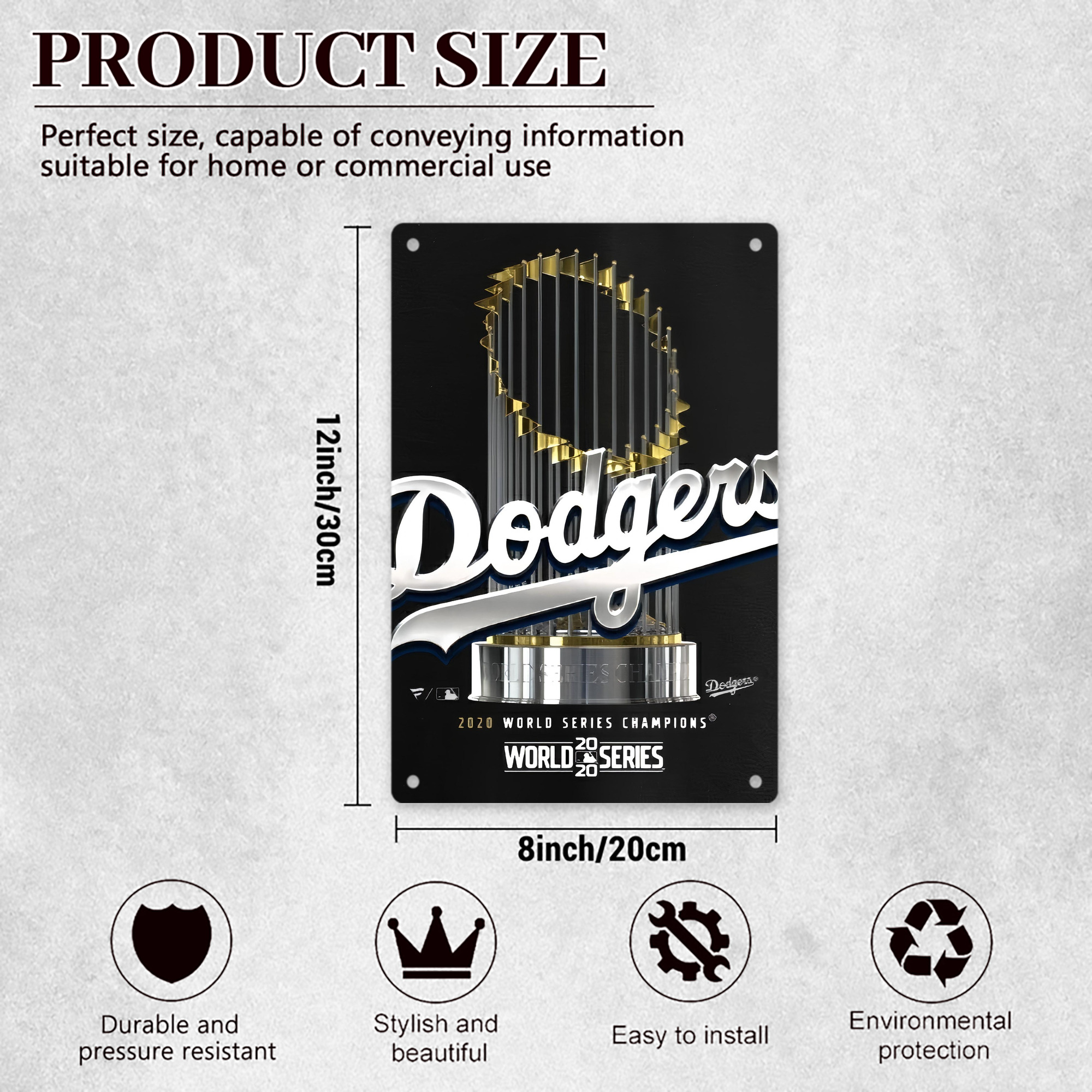  8x12inch Vertical Aluminum Sign - Durable Fade-Resistant Indoor/Outdoor Safety & Information Plaque For Office, Hotel, Restaurant, Bar, Public Spaces