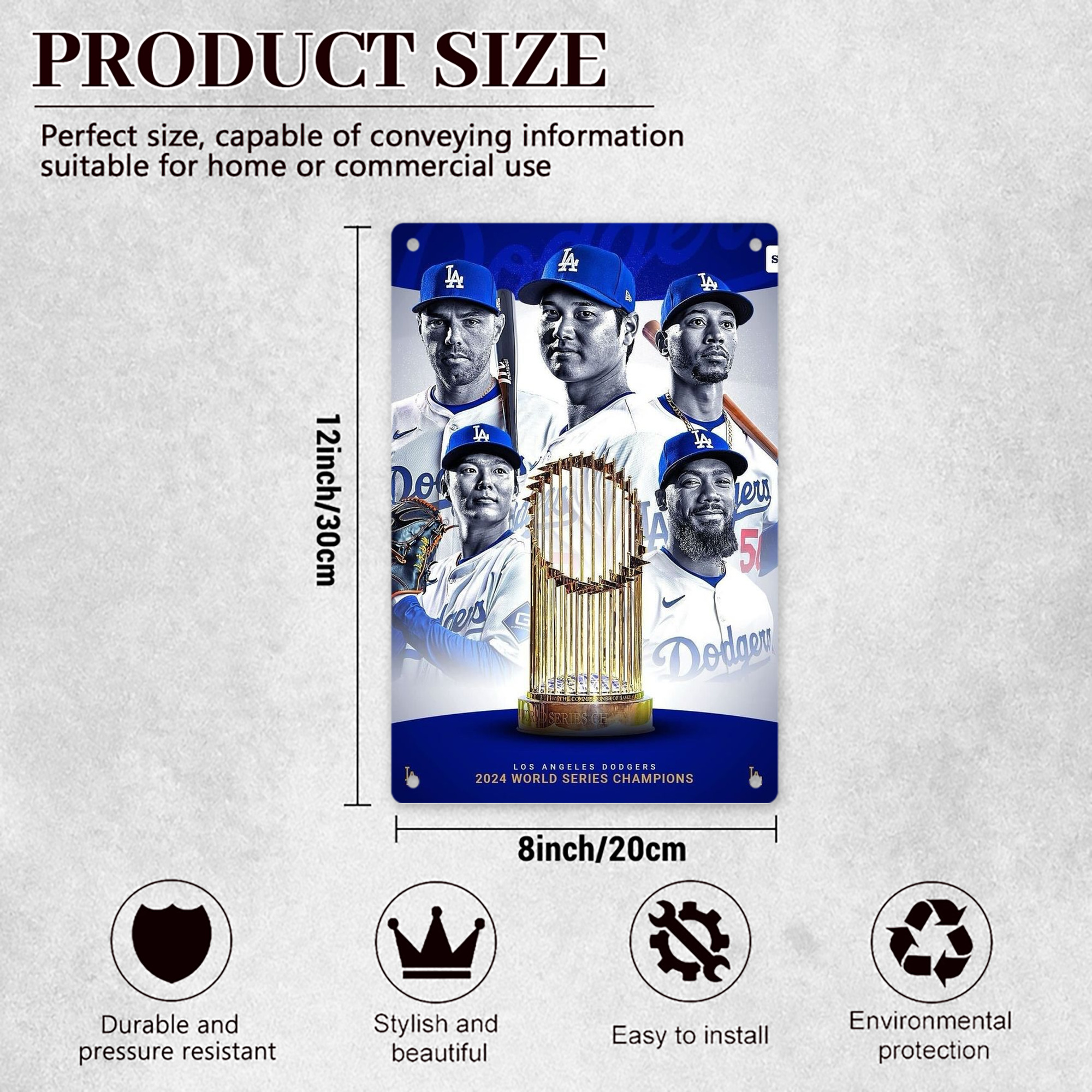  8x12inch Vertical Aluminum Sign - Durable Fade-Resistant Indoor/Outdoor Safety & Information Plaque For Office, Hotel, Restaurant, Bar, Public Spaces