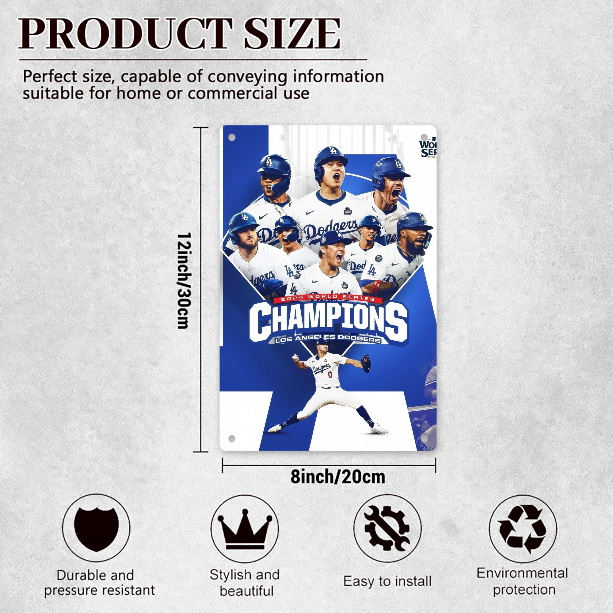  8x12inch Vertical Aluminum Sign - Durable Fade-Resistant Indoor/Outdoor Safety & Information Plaque For Office, Hotel, Restaurant, Bar, Public Spaces