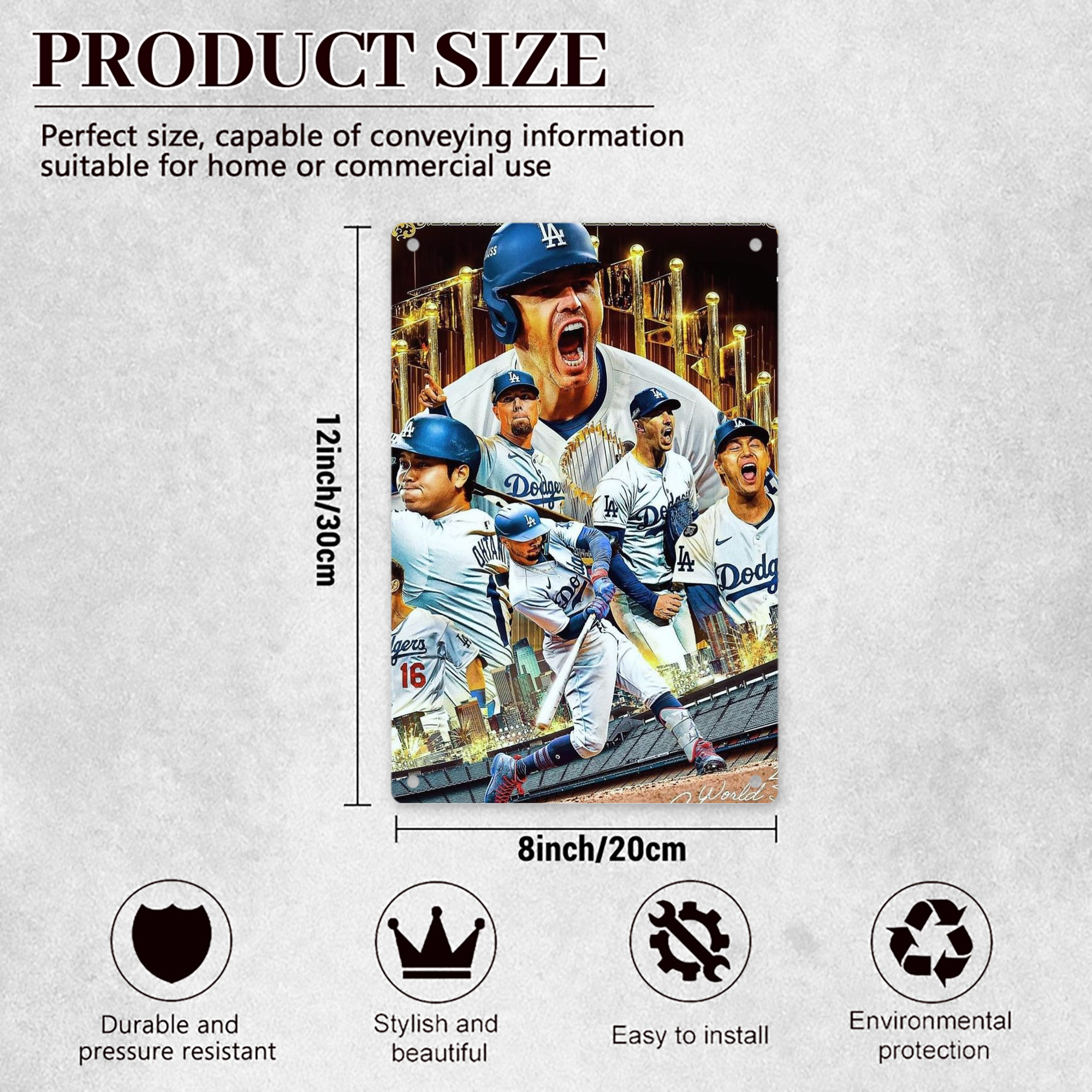  8x12inch Vertical Aluminum Sign - Durable Fade-Resistant Indoor/Outdoor Safety & Information Plaque For Office, Hotel, Restaurant, Bar, Public Spaces