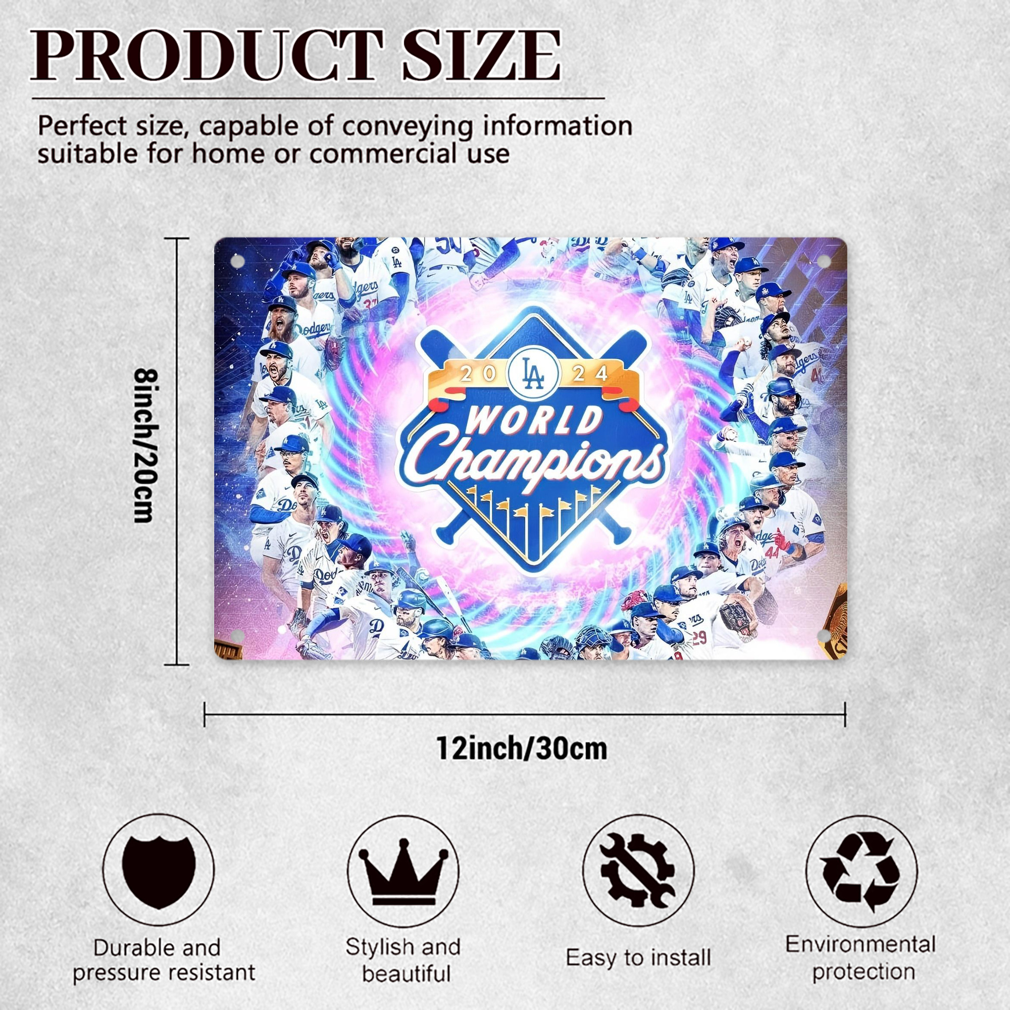  Decorative Aluminum Plaque – Horizontal Design – Durable, Stylish, Easy To Install – Ideal For Home, Office, Bar, And More