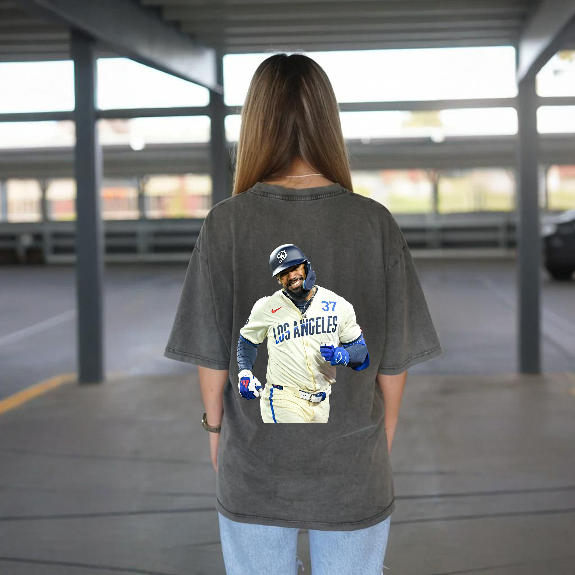  Washed Vintage 230g Cotton Oversized T-Shirt With Back Heat Transfer Print – Soft, Lightweight & Stylish – Comfortable Casual Wear For Sports & Everyday Use