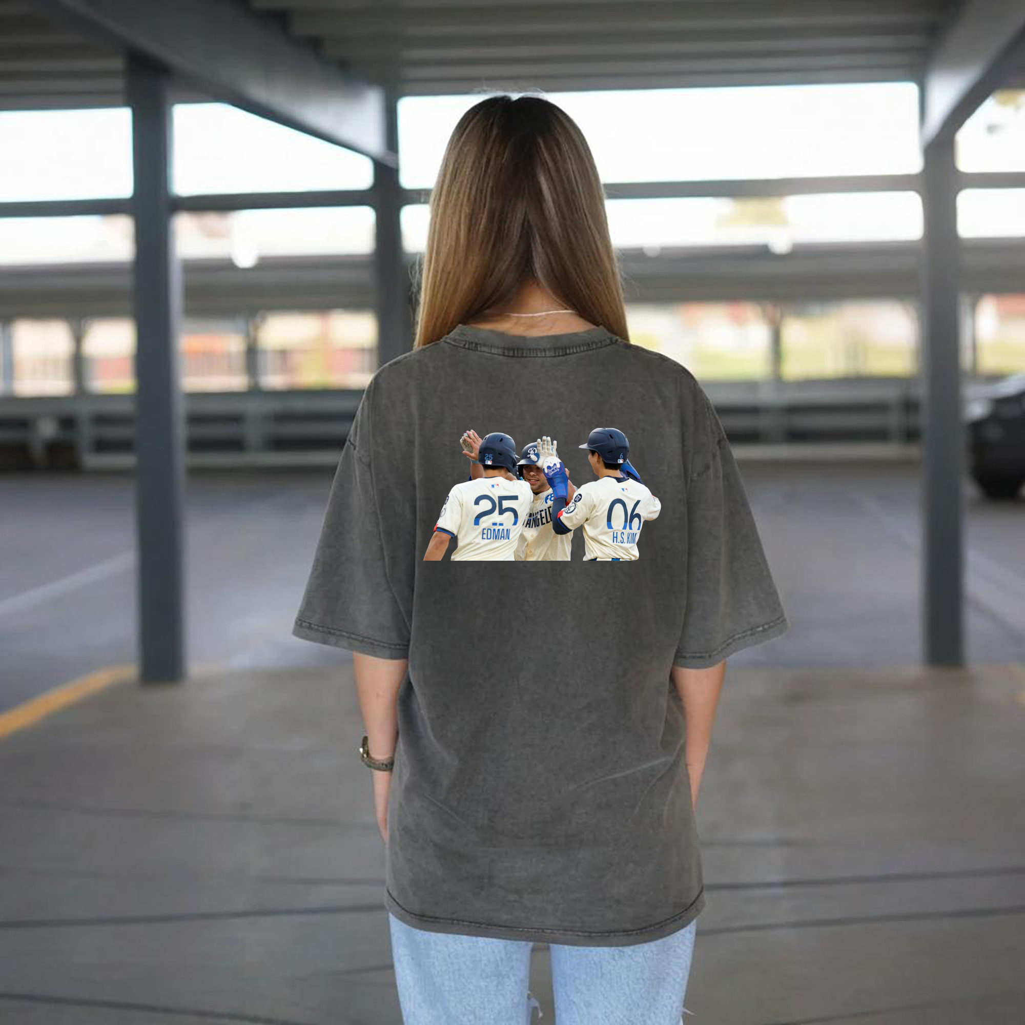  Washed Vintage 230g Cotton Oversized T-Shirt With Back Heat Transfer Print – Soft, Lightweight & Stylish – Comfortable Casual Wear For Sports & Everyday Use