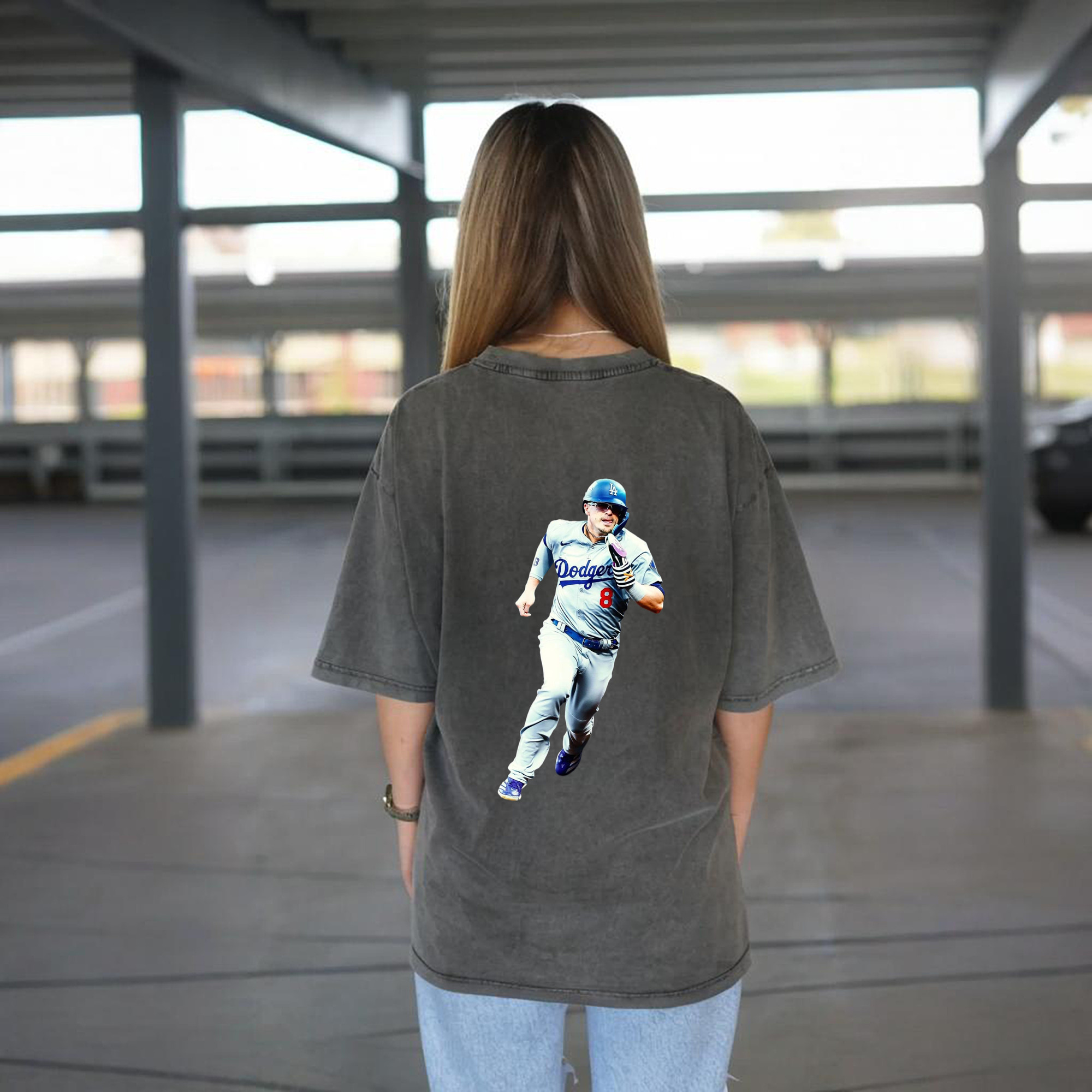  Washed Vintage 230g Cotton Oversized T-Shirt With Back Heat Transfer Print – Soft, Lightweight & Stylish – Comfortable Casual Wear For Sports & Everyday Use