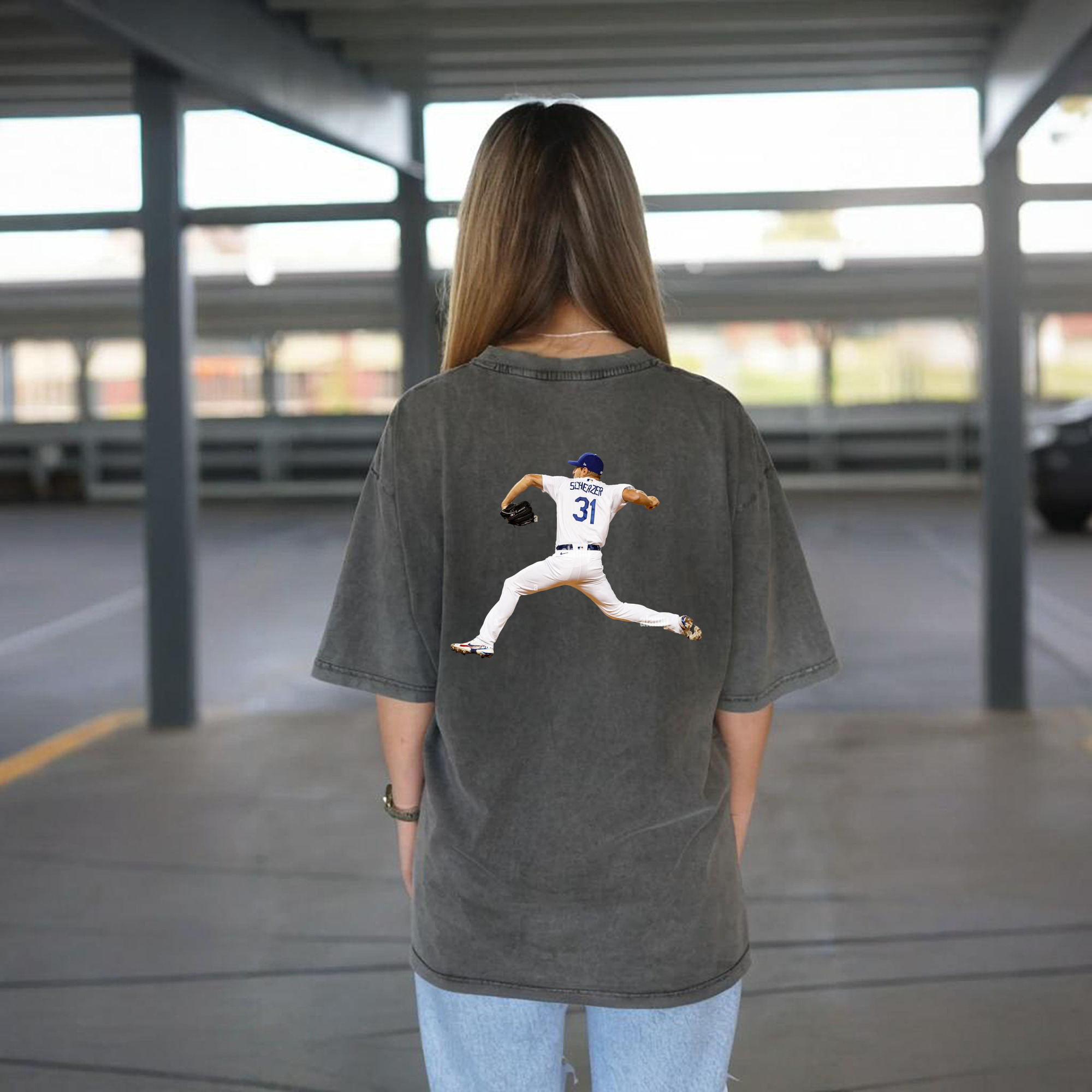  Washed Vintage 230g Cotton Oversized T-Shirt With Back Heat Transfer Print – Soft, Lightweight & Stylish – Comfortable Casual Wear For Sports & Everyday Use