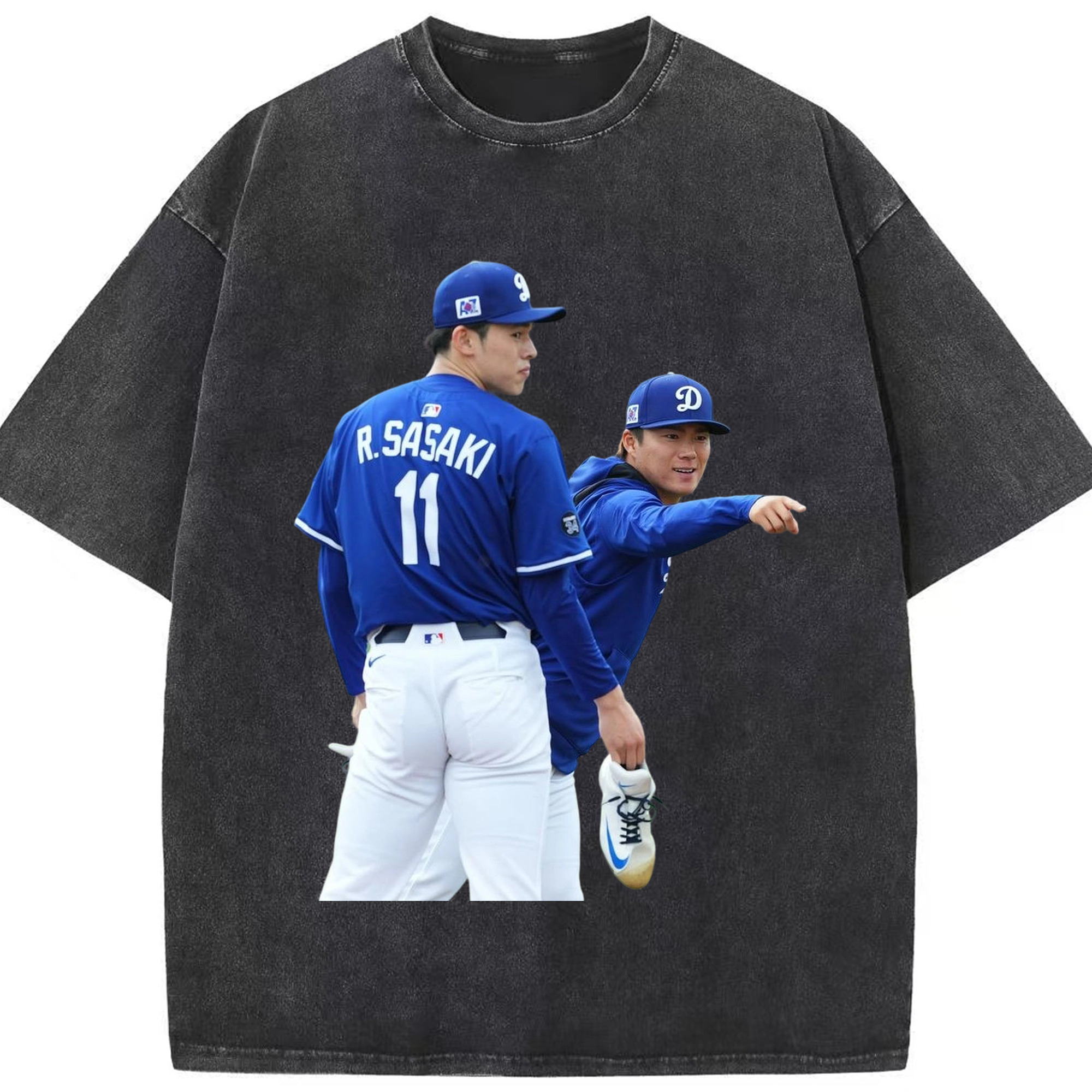  Washed Vintage Look 230g Cotton Oversized T-Shirt With Front Heat Transfer Print – Soft, Lightweight, Stylish Fit – Comfortable Casual Wear For Sports & Everyday Use