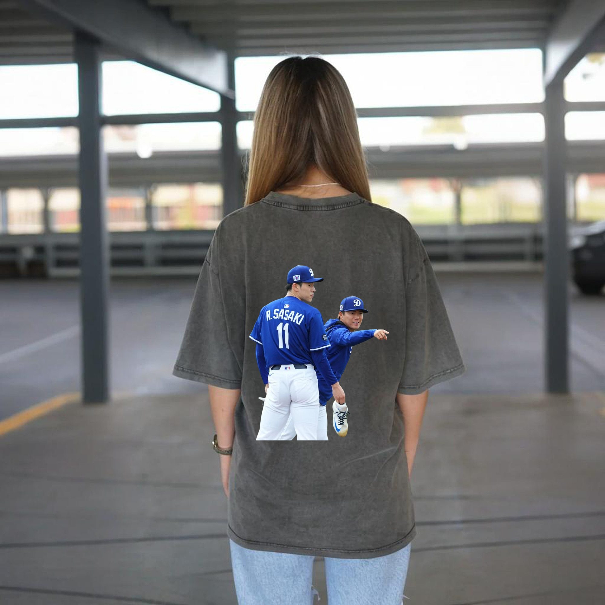  Washed Vintage 230g Cotton Oversized T-Shirt With Back Heat Transfer Print – Soft, Lightweight & Stylish – Comfortable Casual Wear For Sports & Everyday Use