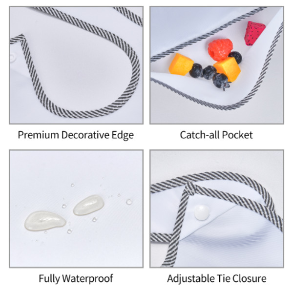 Clayton Kershaw  3K 9 Adjustable Waterproof Toddler Bib – Full-Print Durable Polyester – Foldable Crumb Pocket – Easy Snap Closure – Soft