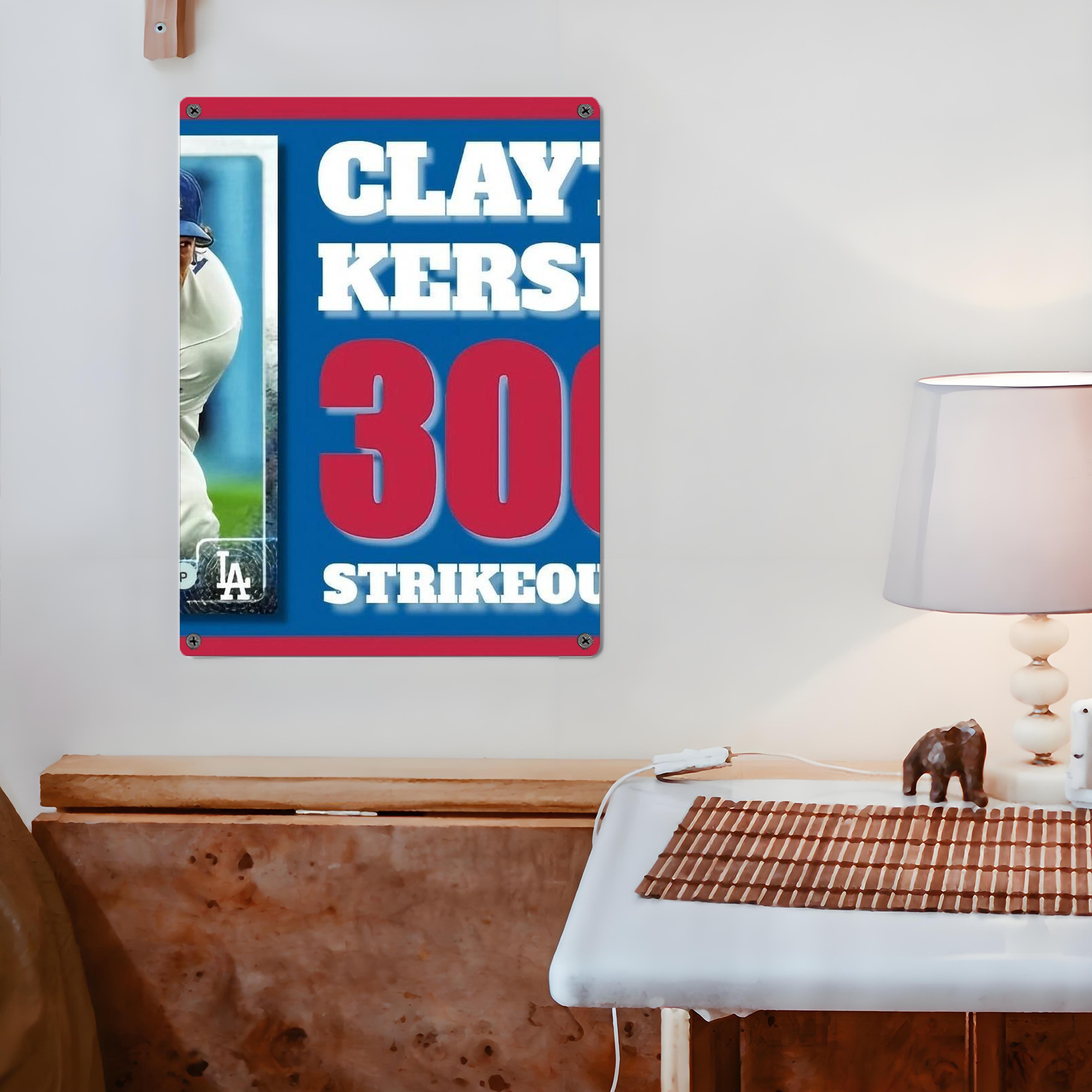 Clayton Kershaw  3K 1 Vintage Metal Tin Sign 12x16inch – Retro Wall Art Decor For Home, Bar, Kitchen, Bedroom, Office – Durable Iron Sheet Poster, Easy To Hang, Full-Color Printing