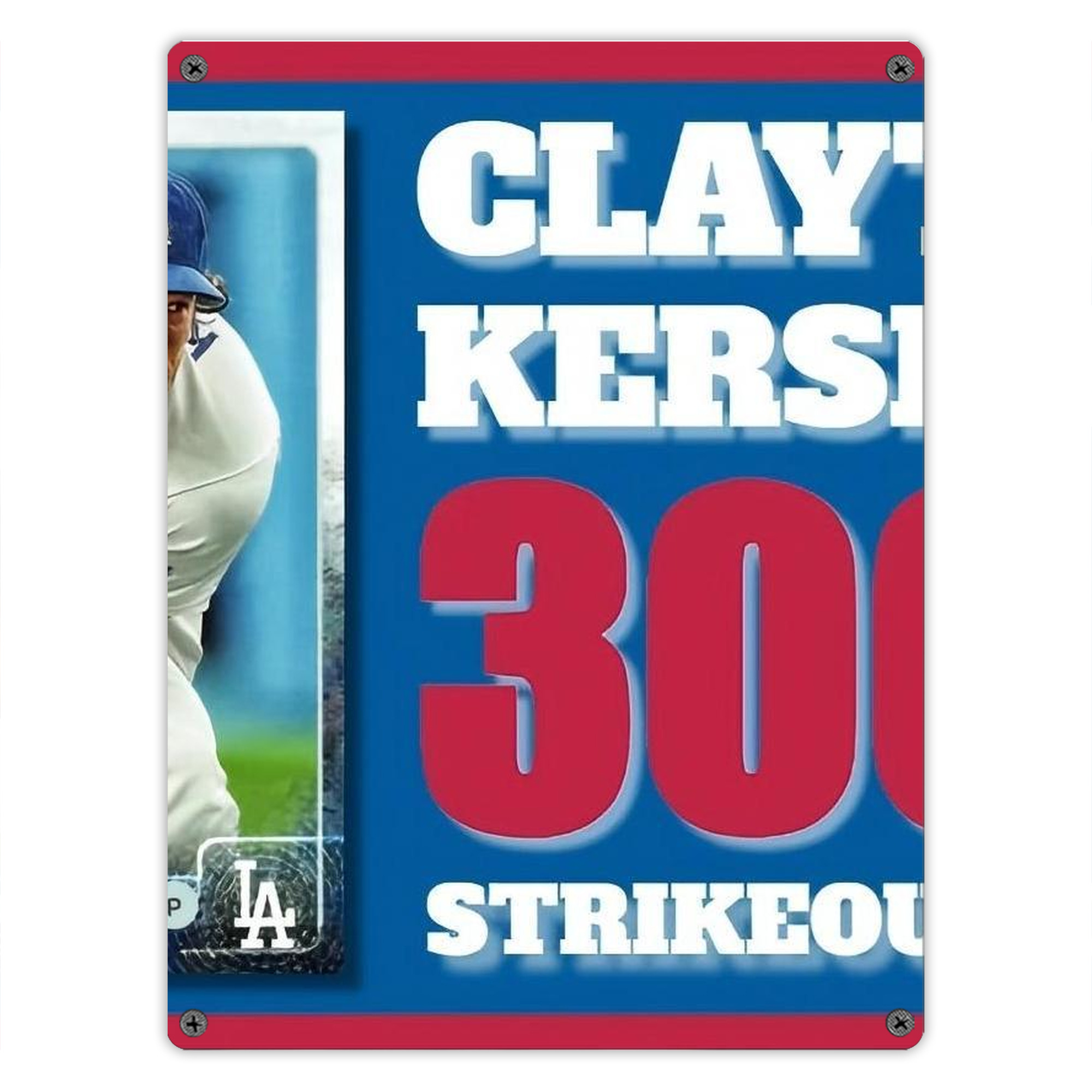 Clayton Kershaw  3K 1 Vintage Metal Tin Sign 12x16inch – Retro Wall Art Decor For Home, Bar, Kitchen, Bedroom, Office – Durable Iron Sheet Poster, Easy To Hang, Full-Color Printing