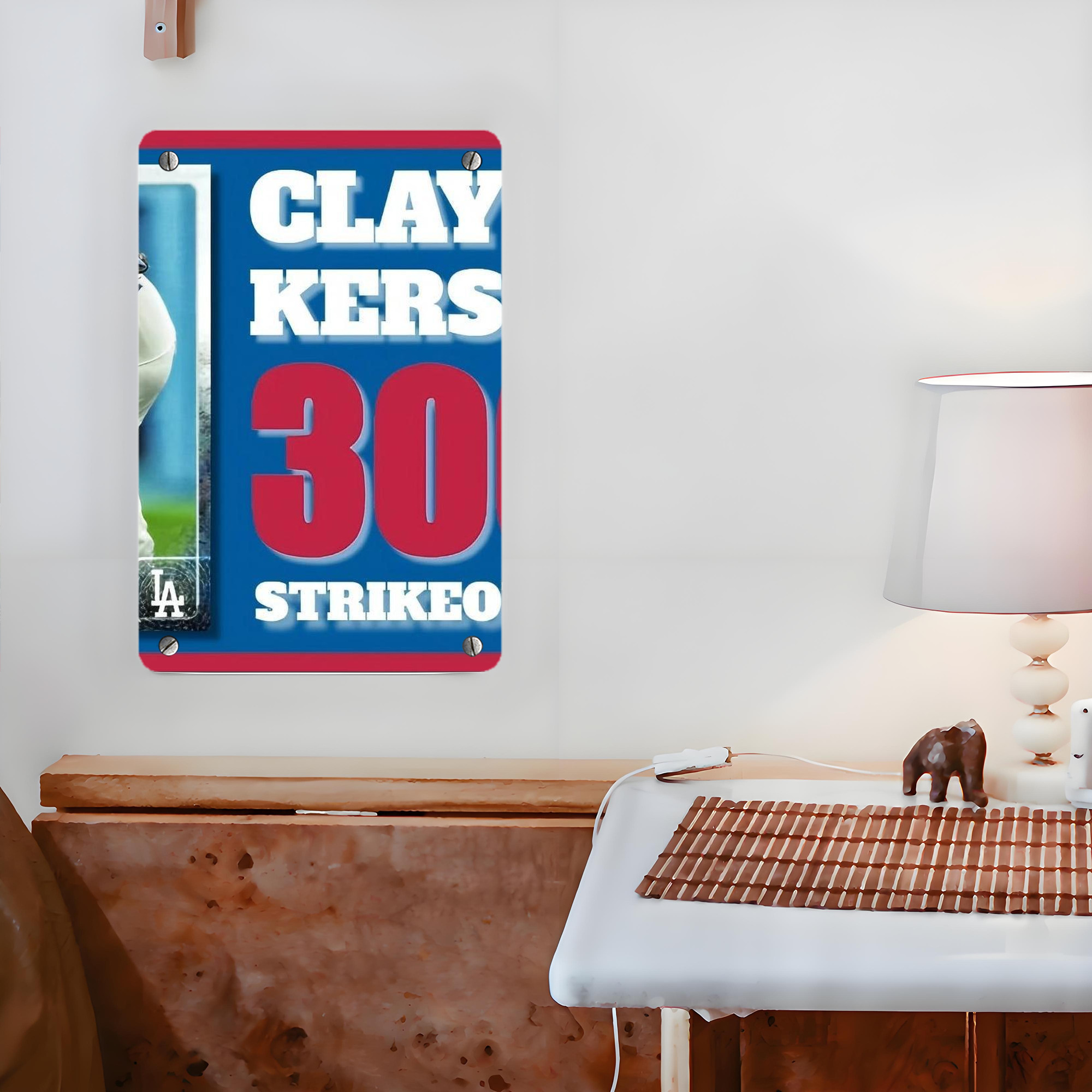 Clayton Kershaw  3K 1 Metal Tin Sign 8x12inch - High-Quality Full-Print Decorative Wall Art, Durable Rust-Resistant Metal Plaque For Living Room, Bedroom, Kitchen, Office, Bar Décor