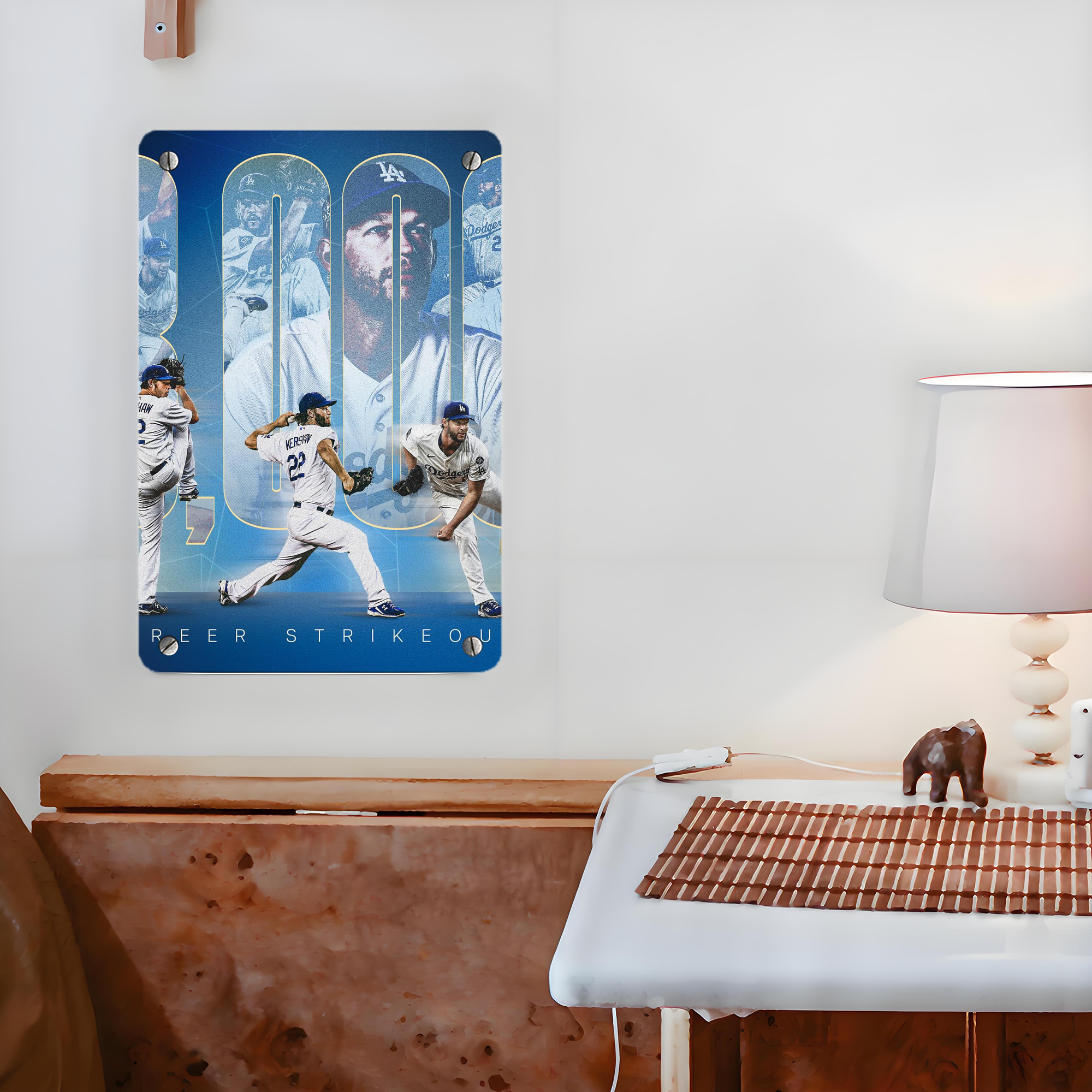 Clayton Kershaw  3K 6 Metal Tin Sign 8x12inch - High-Quality Full-Print Decorative Wall Art, Durable Rust-Resistant Metal Plaque For Living Room, Bedroom, Kitchen, Office, Bar Décor