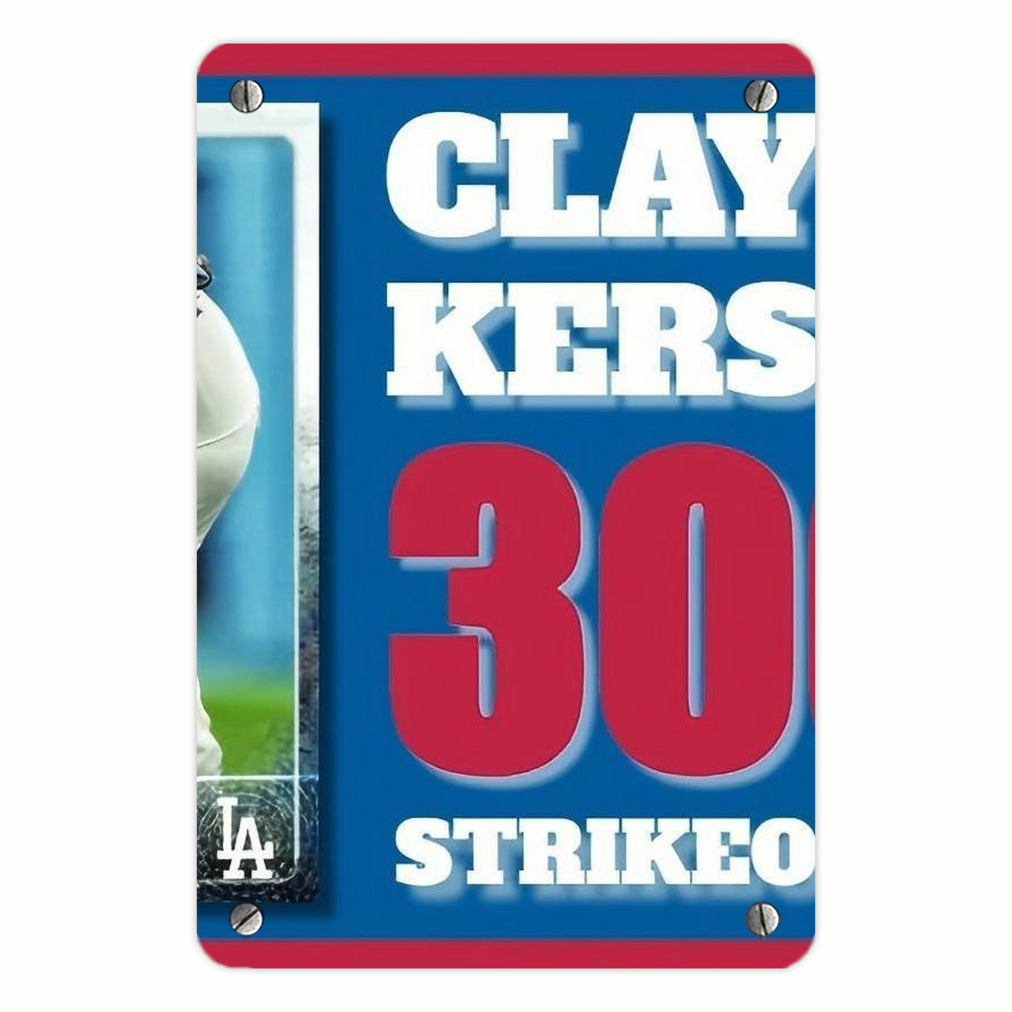 Clayton Kershaw  3K 1 Metal Tin Sign 8x12inch - High-Quality Full-Print Decorative Wall Art, Durable Rust-Resistant Metal Plaque For Living Room, Bedroom, Kitchen, Office, Bar Décor