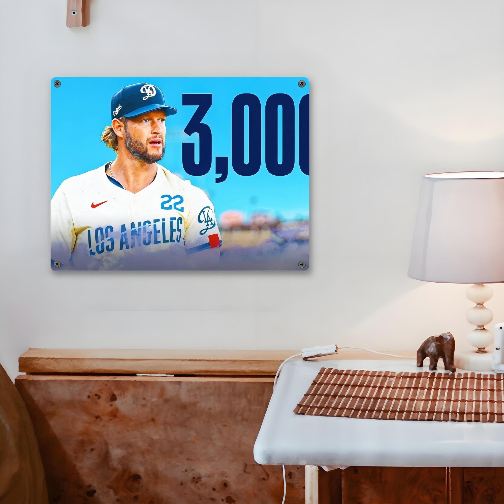 Clayton Kershaw  3K 13 Vintage Metal Tin Sign 16x12 – Full-Print Iron Wall Decor – Durable, Fade-Resistant – Easy To Hang – Ideal For Home, Bar, Kitchen & Office Decor
