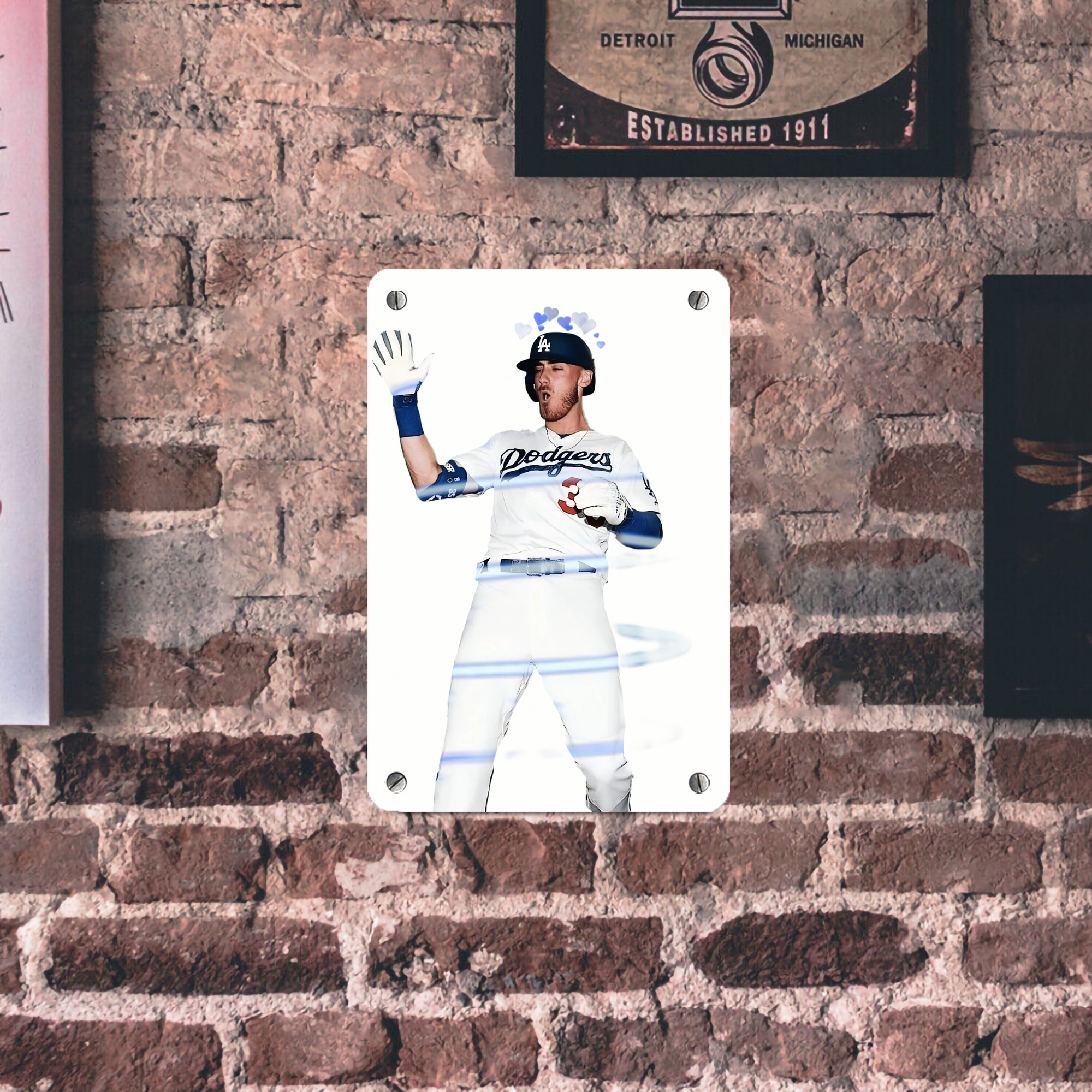 Cody Bellinger 1 Metal Tin Sign 8x12inch - High-Quality Full-Print Decorative Wall Art, Durable Rust-Resistant Metal Plaque For Living Room, Bedroom, Kitchen, Office, Bar Décor