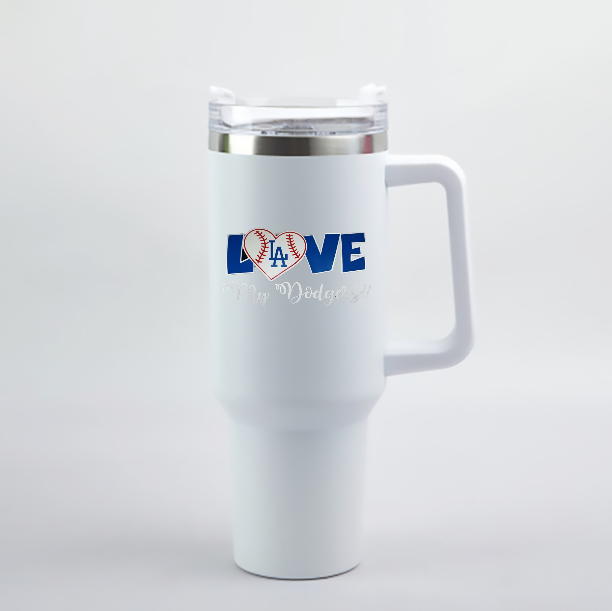  40oz Handle Car Cup With Crystal Sticker Design – Durable Stainless Steel Travel Mug With Reusable Straw – Double Wall Insulated