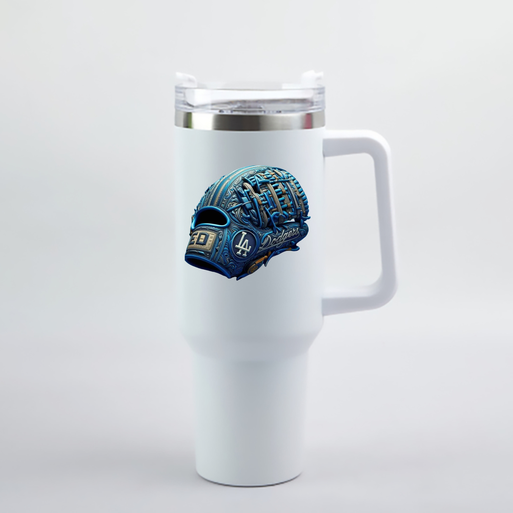  40oz Handle Car Cup With Crystal Sticker Design – Durable Stainless Steel Travel Mug With Reusable Straw – Double Wall Insulated