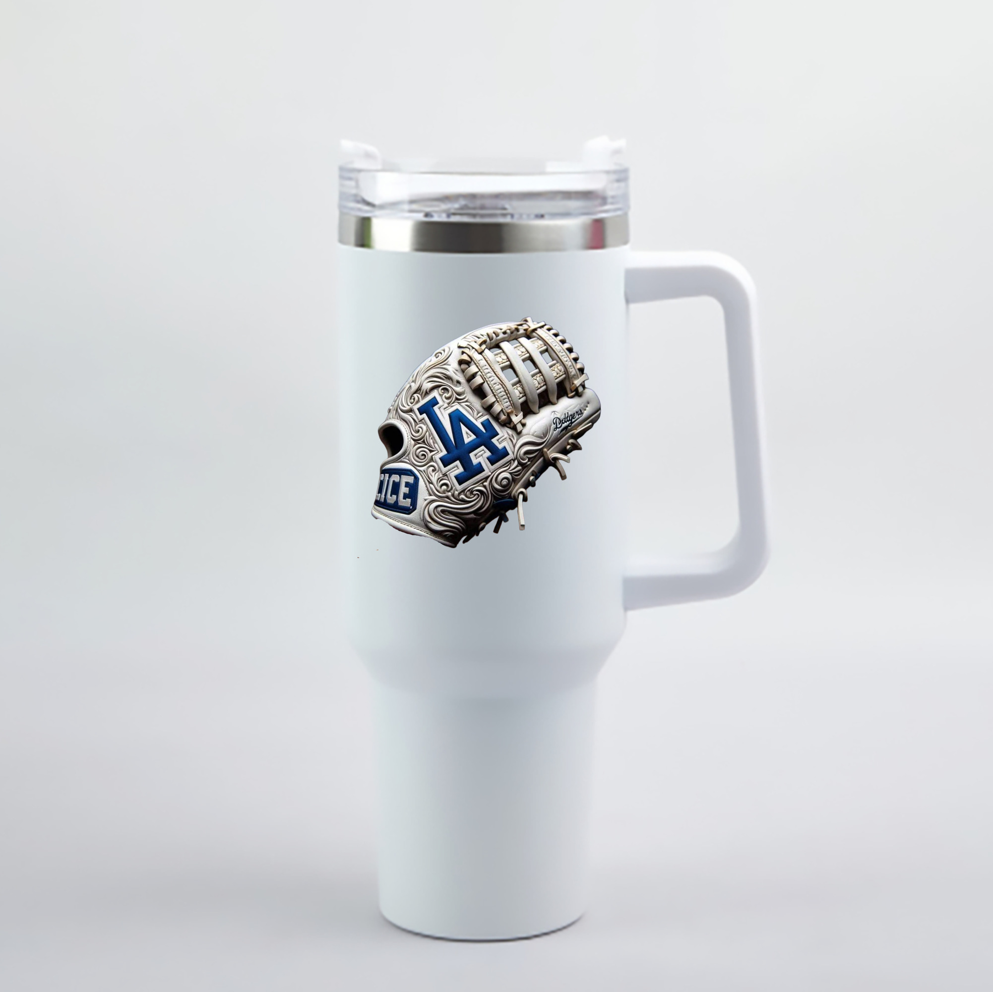  40oz Handle Car Cup With Crystal Sticker Design – Durable Stainless Steel Travel Mug With Reusable Straw – Double Wall Insulated