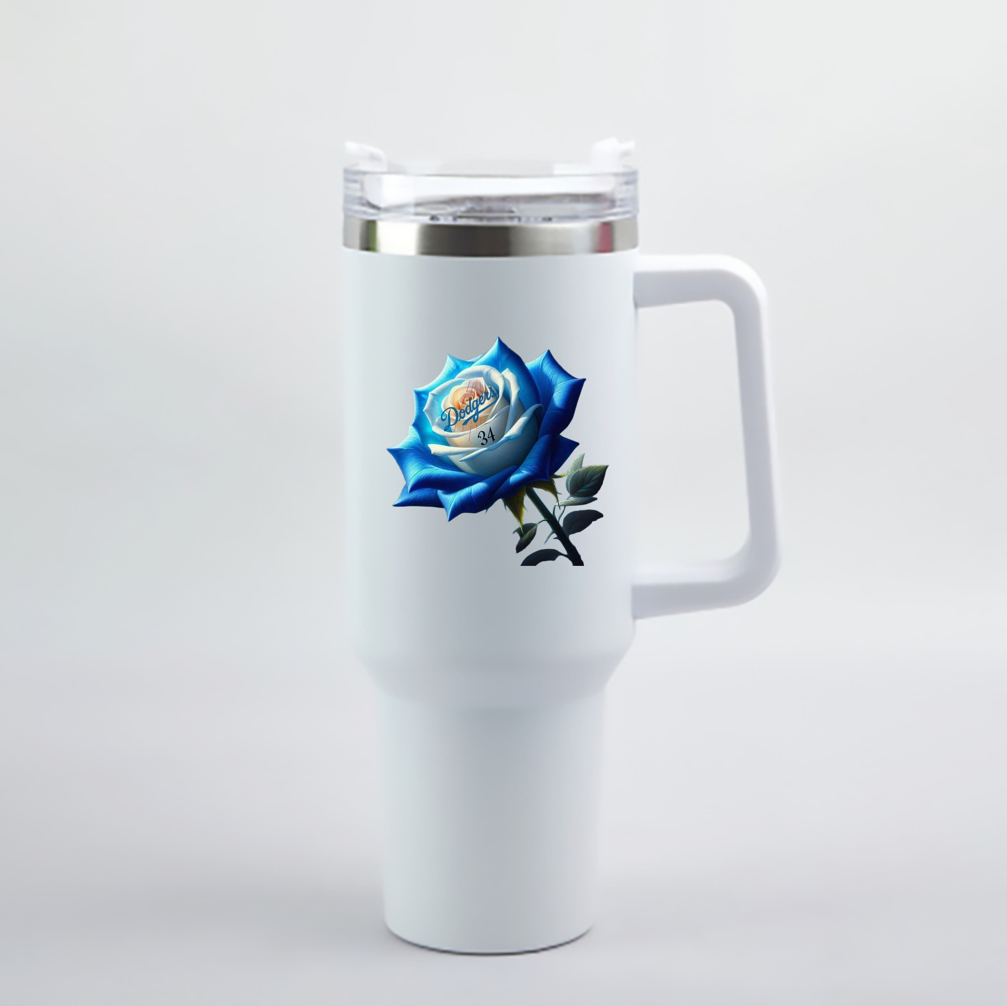  40oz Handle Car Cup With Crystal Sticker Design – Durable Stainless Steel Travel Mug With Reusable Straw – Double Wall Insulated