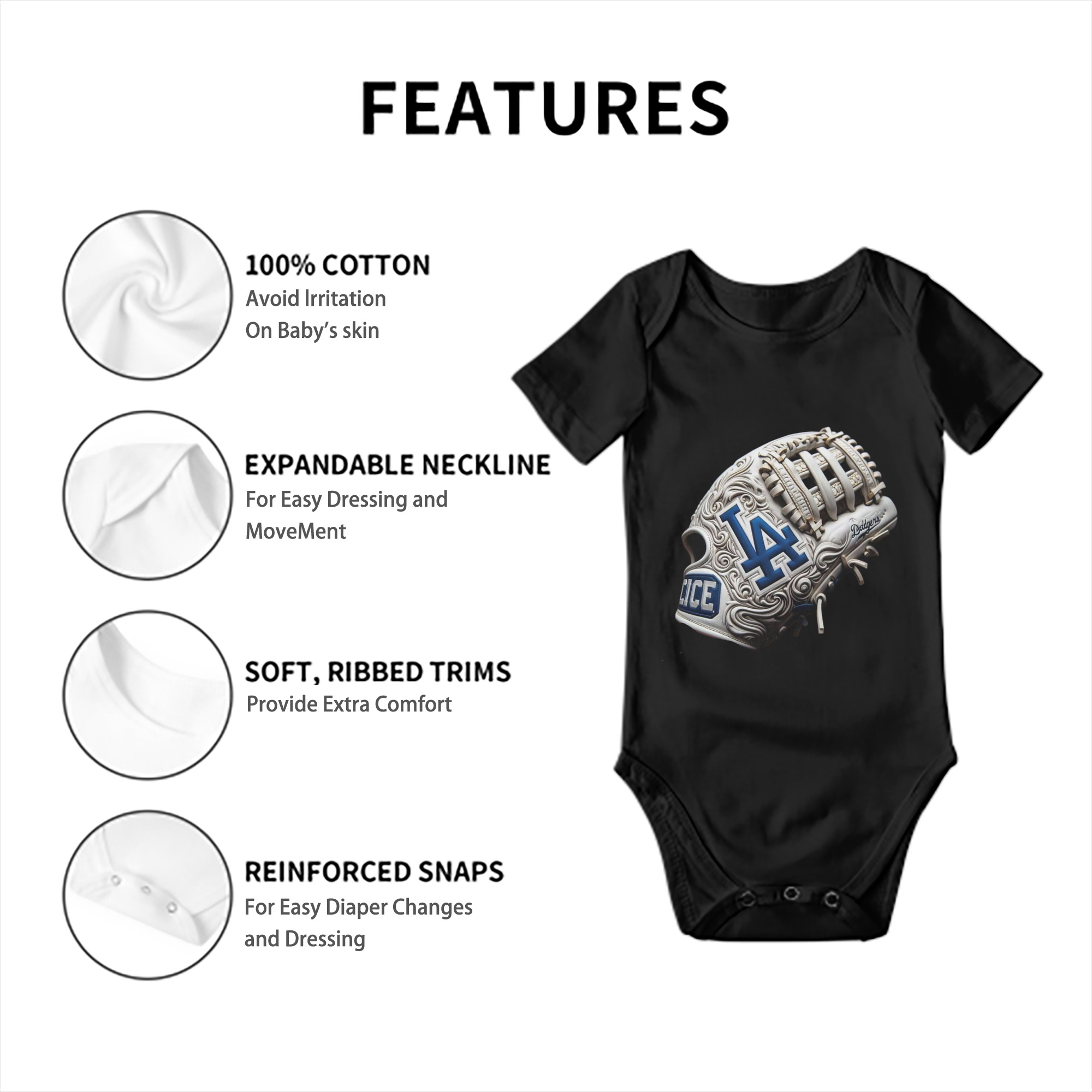  Baby Short Sleeve Romper – 100% Cotton Soft & Breathable Digital Print Onesie With Easy Snap Closure And Envelope Shoulder – Comfortable For Daily Wear & Travel