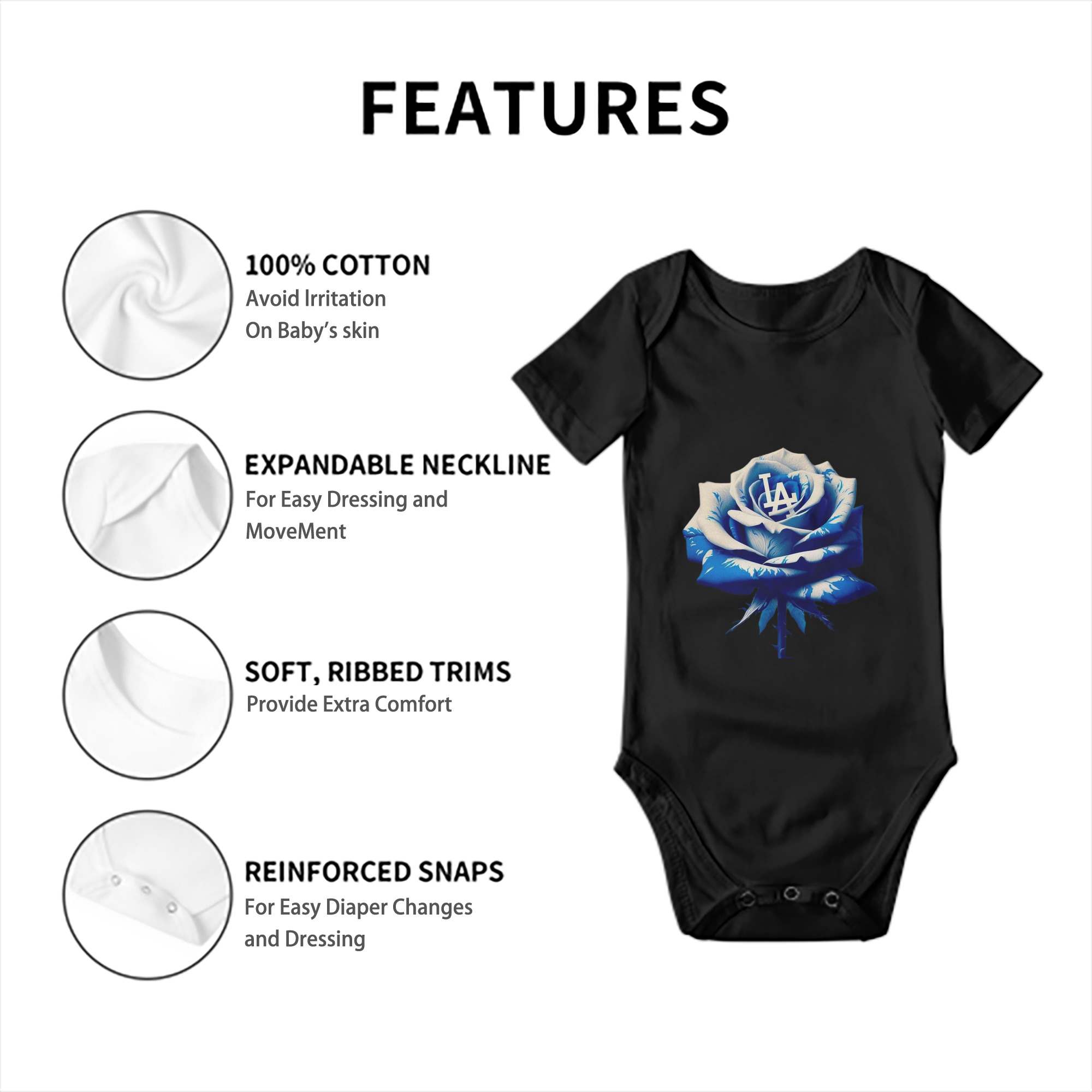  Baby Short Sleeve Romper – 100% Cotton Soft & Breathable Digital Print Onesie With Easy Snap Closure And Envelope Shoulder – Comfortable For Daily Wear & Travel
