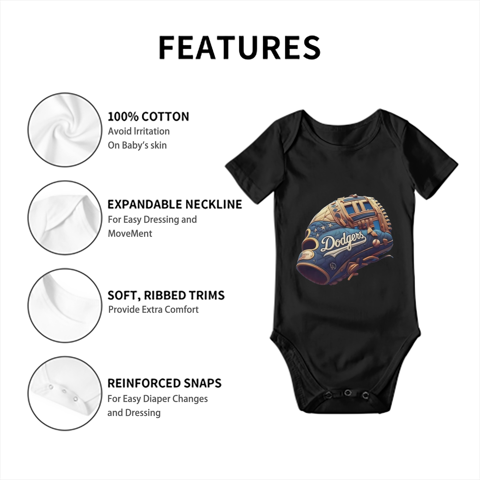  Baby Short Sleeve Romper – 100% Cotton Soft & Breathable Digital Print Onesie With Easy Snap Closure And Envelope Shoulder – Comfortable For Daily Wear & Travel