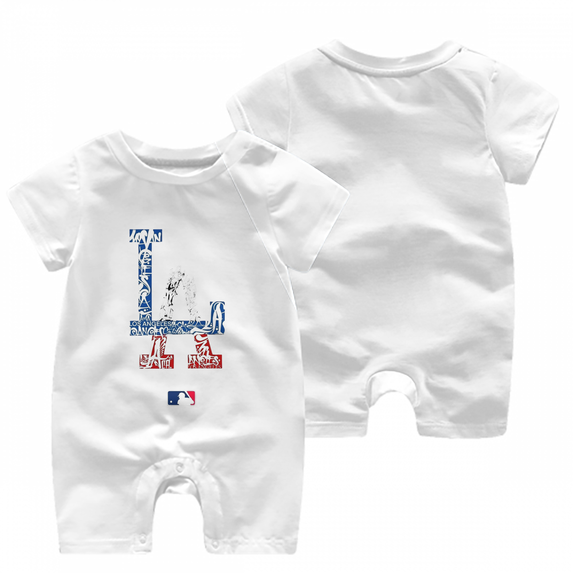  Baby Short Sleeve Onesie – 100% Cotton Soft & Breathable Digital Print Romper – Double-Sided Print, Snap Closure For Easy Diaper Changes – Comfortable For Boys & Girls