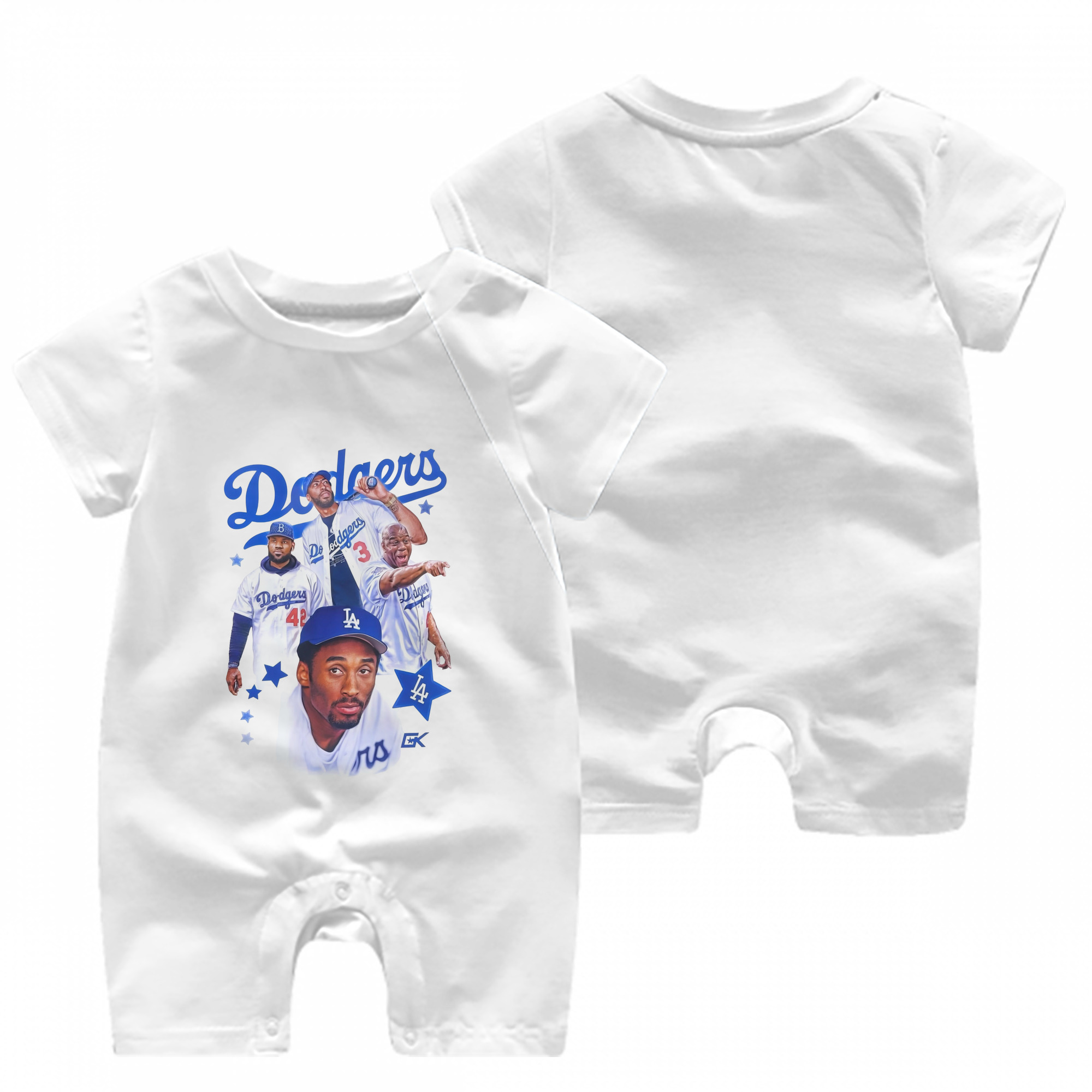  Baby Short Sleeve Onesie – 100% Cotton Soft & Breathable Digital Print Romper – Double-Sided Print, Snap Closure For Easy Diaper Changes – Comfortable For Boys & Girls