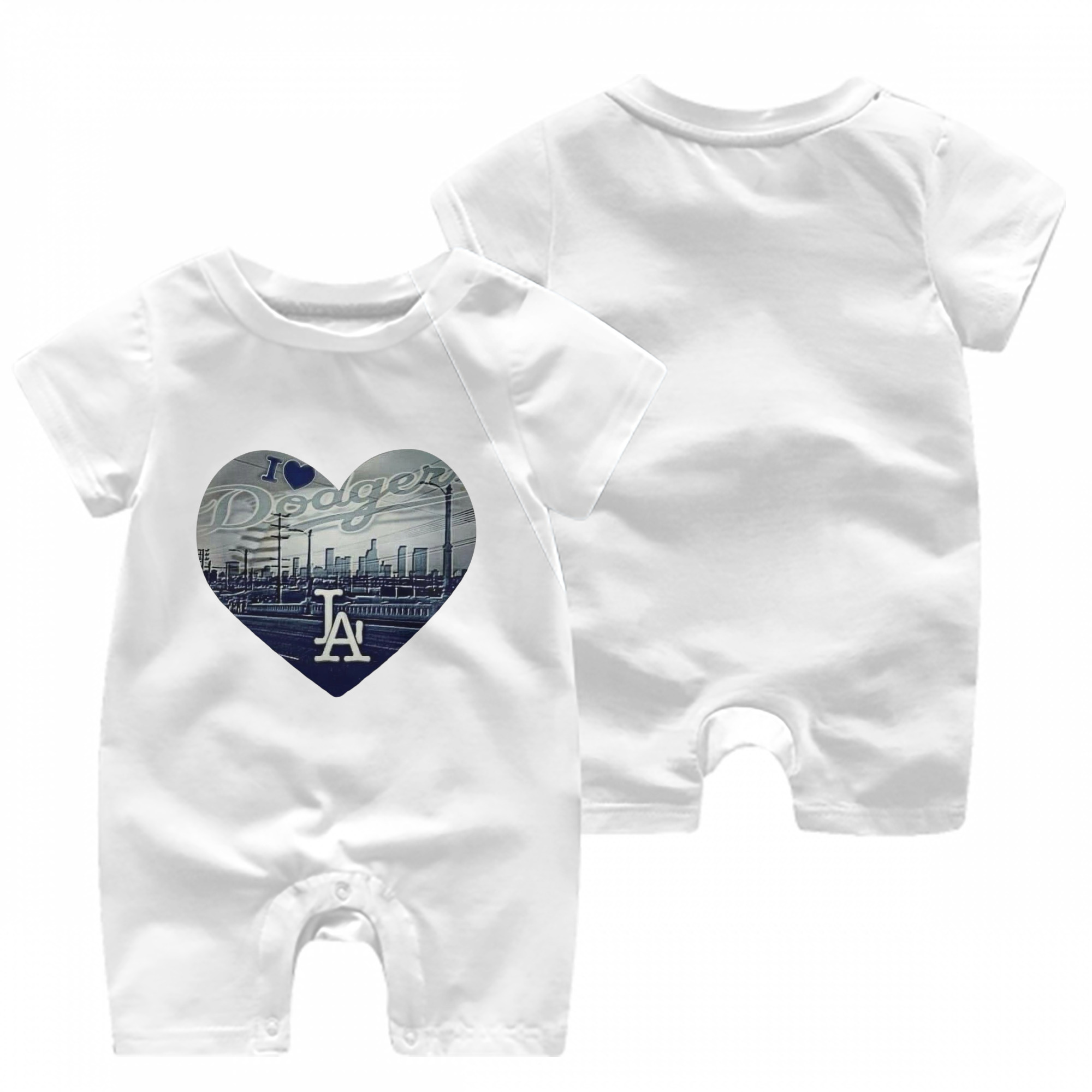  Baby Short Sleeve Onesie – 100% Cotton Soft & Breathable Digital Print Romper – Double-Sided Print, Snap Closure For Easy Diaper Changes – Comfortable For Boys & Girls