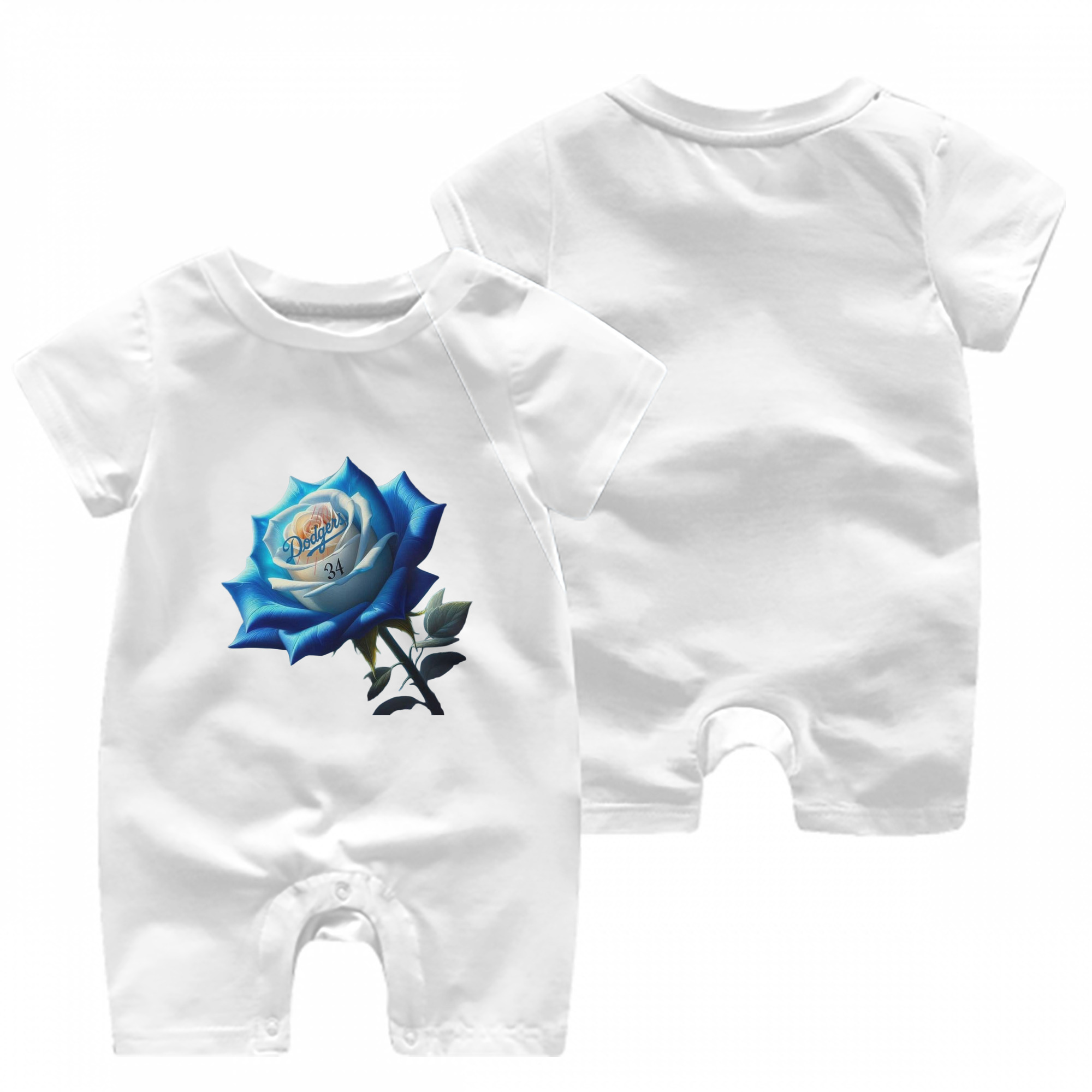  Baby Short Sleeve Onesie – 100% Cotton Soft & Breathable Digital Print Romper – Double-Sided Print, Snap Closure For Easy Diaper Changes – Comfortable For Boys & Girls