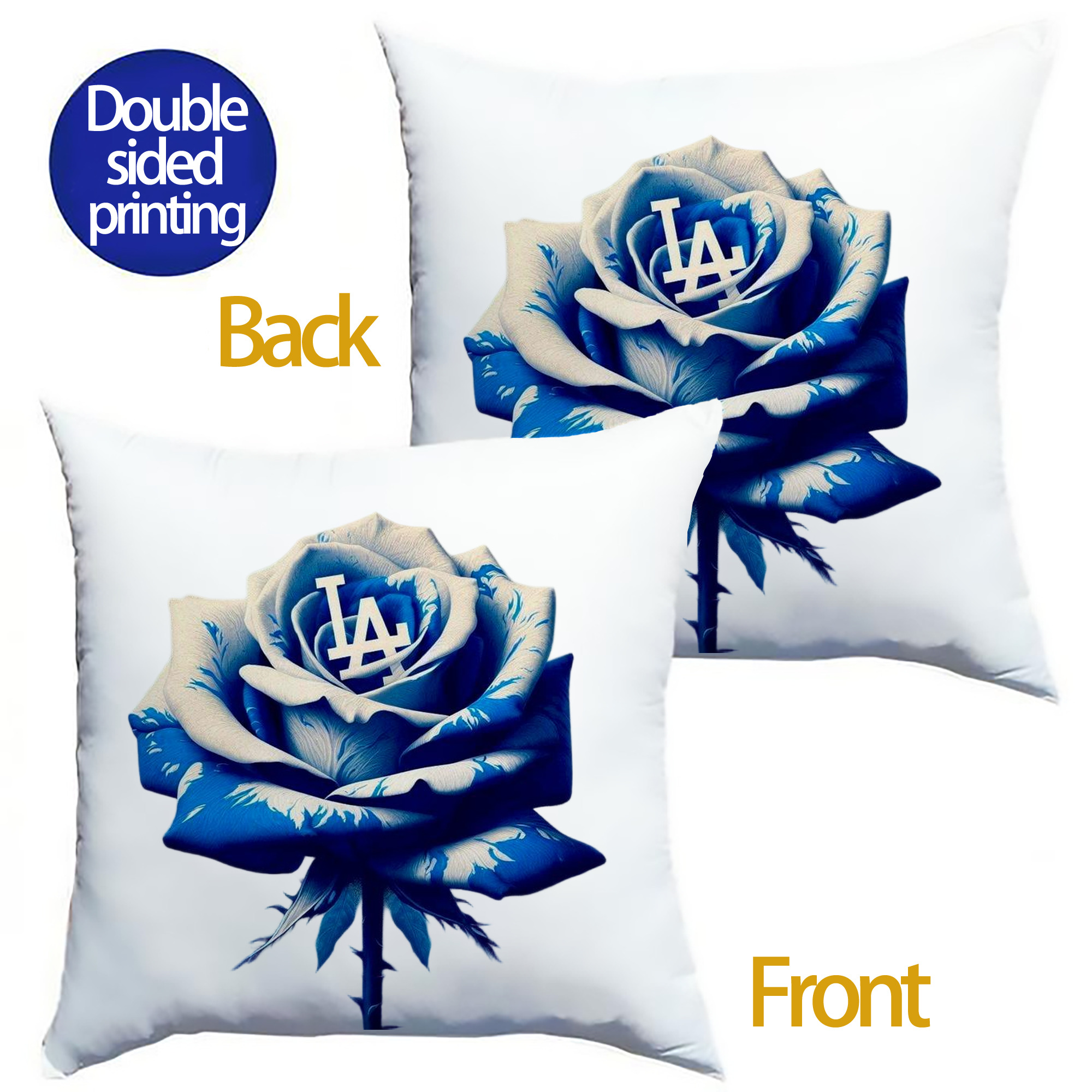  Soft Polyester Pillow Cover With Insert – Double-Sided Design, Invisible Zipper, Durable & Breathable – Easy Care Cushion Set