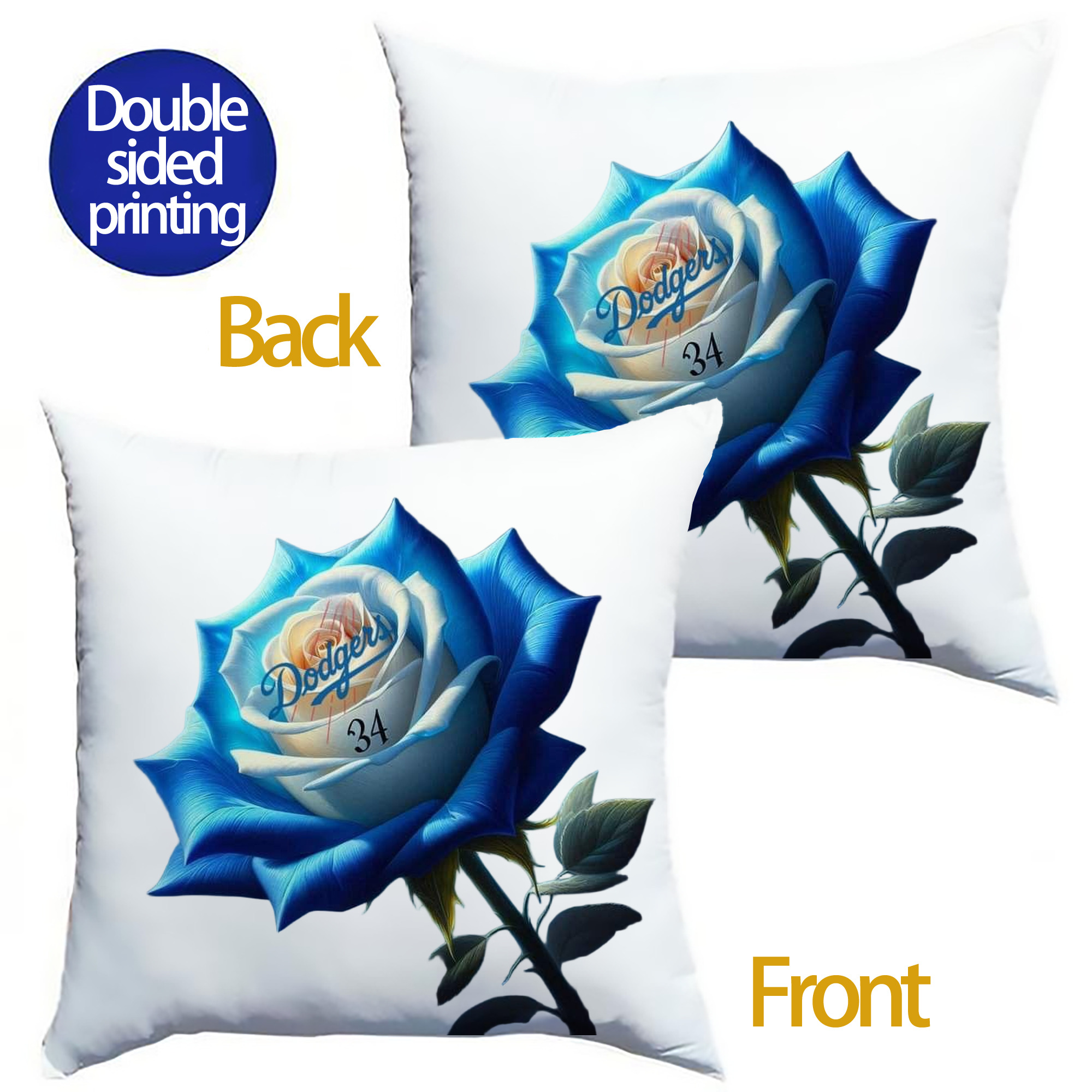  Soft Polyester Pillow Cover With Insert – Double-Sided Design, Invisible Zipper, Durable & Breathable – Easy Care Cushion Set
