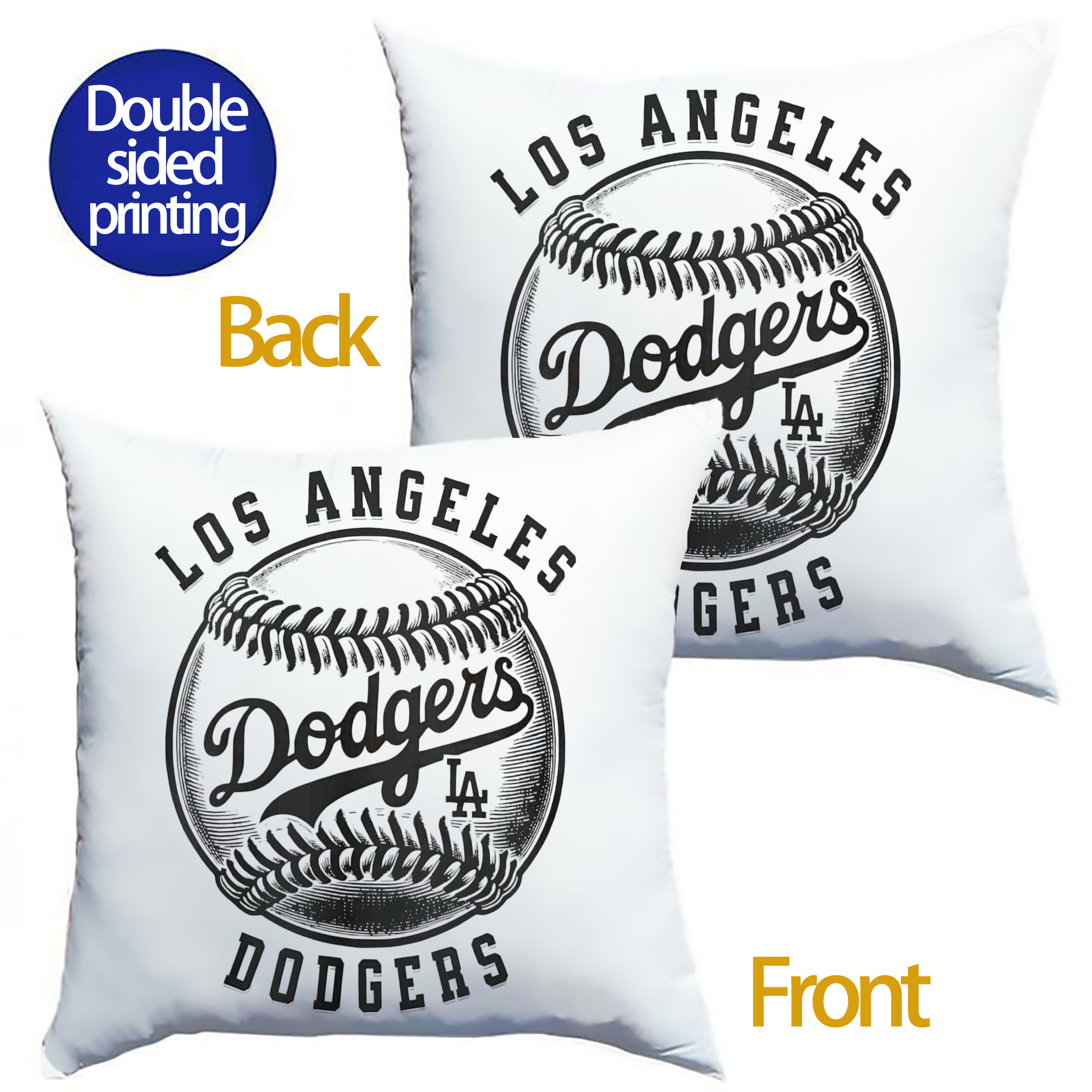  Soft Polyester Pillow Cover With Insert – Double-Sided Design, Invisible Zipper, Durable & Breathable – Easy Care Cushion Set