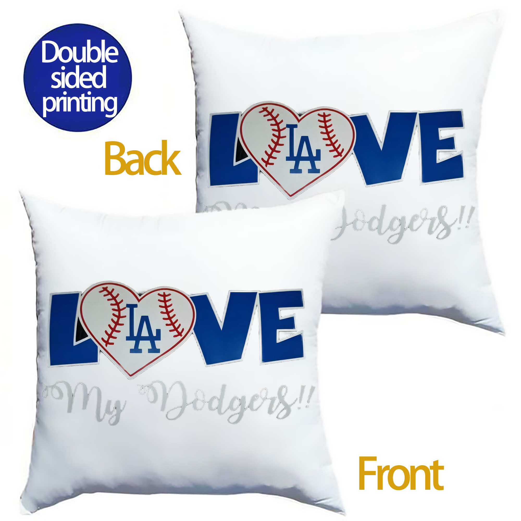  Soft Polyester Pillow Cover With Insert – Double-Sided Design, Invisible Zipper, Durable & Breathable – Easy Care Cushion Set