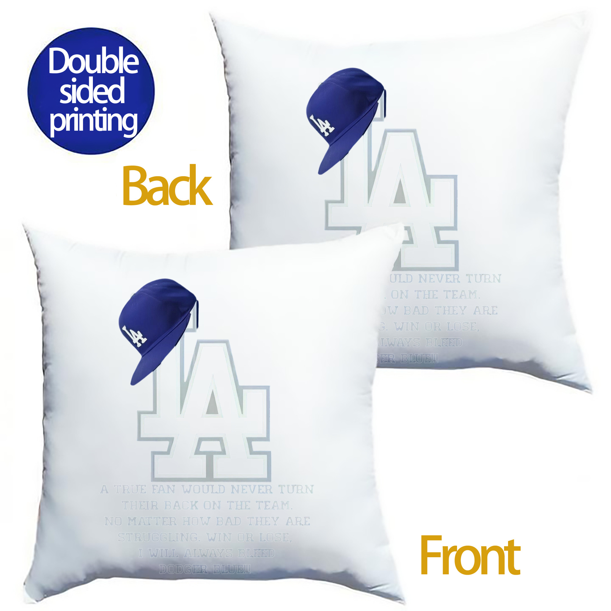  Soft Polyester Pillow Cover With Insert – Double-Sided Design, Invisible Zipper, Durable & Breathable – Easy Care Cushion Set