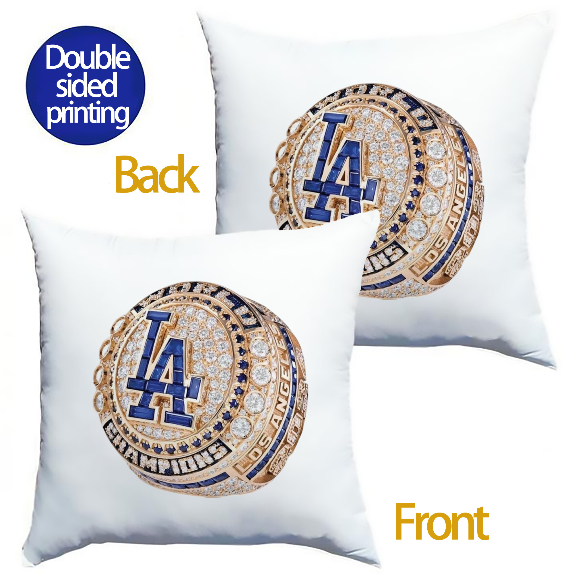  Soft Polyester Pillow Cover With Insert – Double-Sided Design, Invisible Zipper, Durable & Breathable – Easy Care Cushion Set