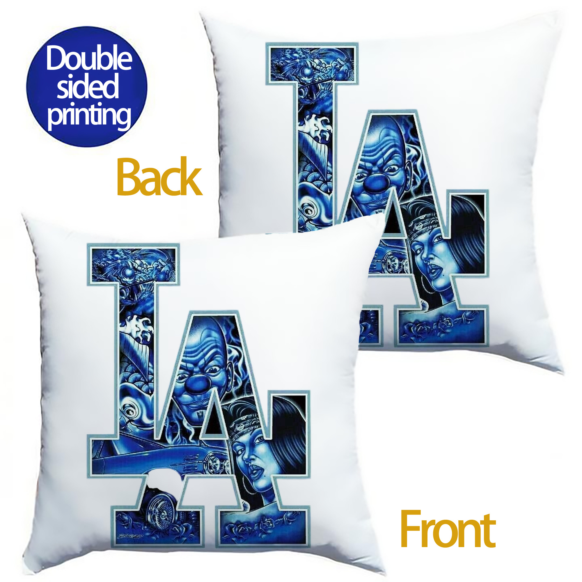  Soft Polyester Pillow Cover With Insert – Double-Sided Design, Invisible Zipper, Durable & Breathable – Easy Care Cushion Set