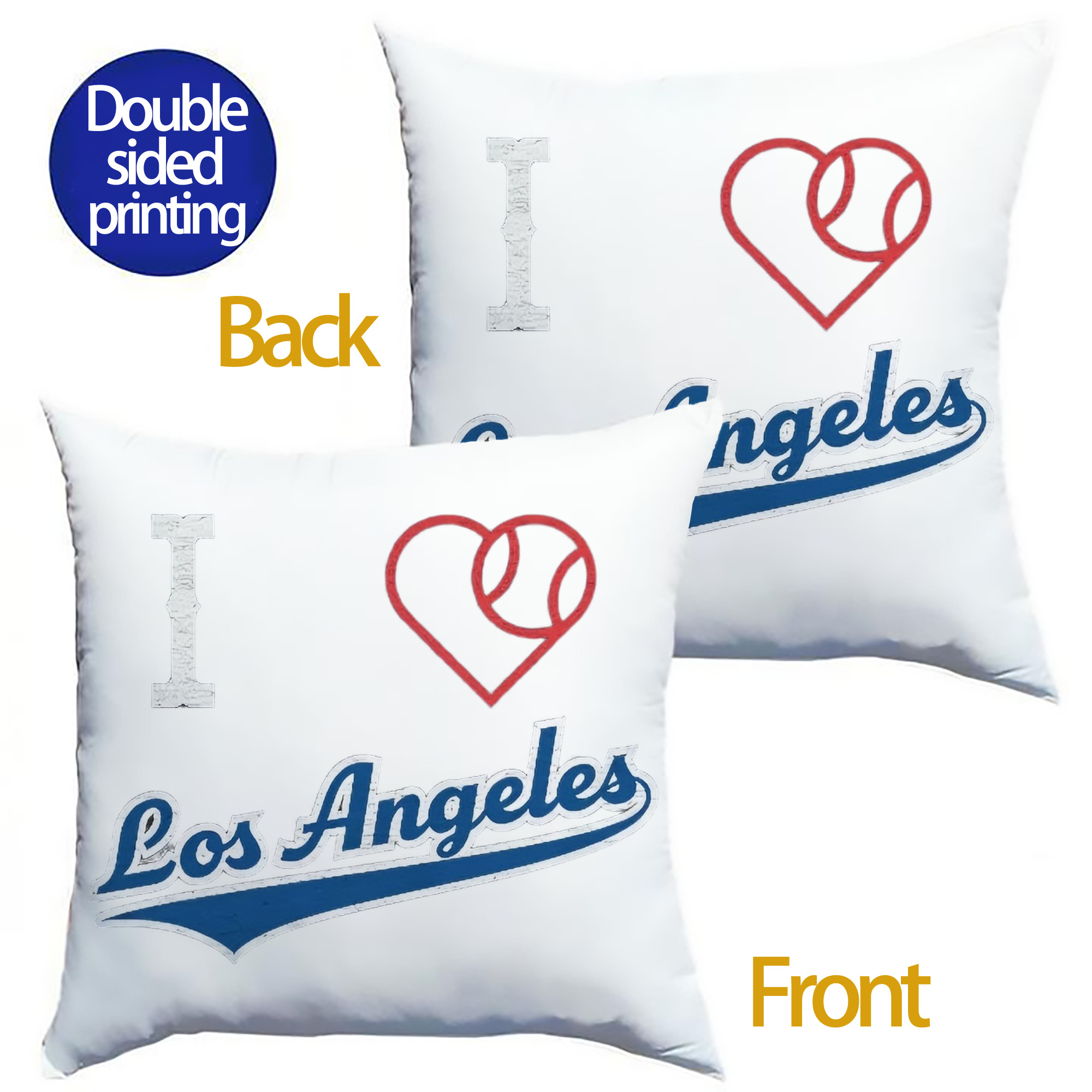  Soft Polyester Pillow Cover With Insert – Double-Sided Design, Invisible Zipper, Durable & Breathable – Easy Care Cushion Set