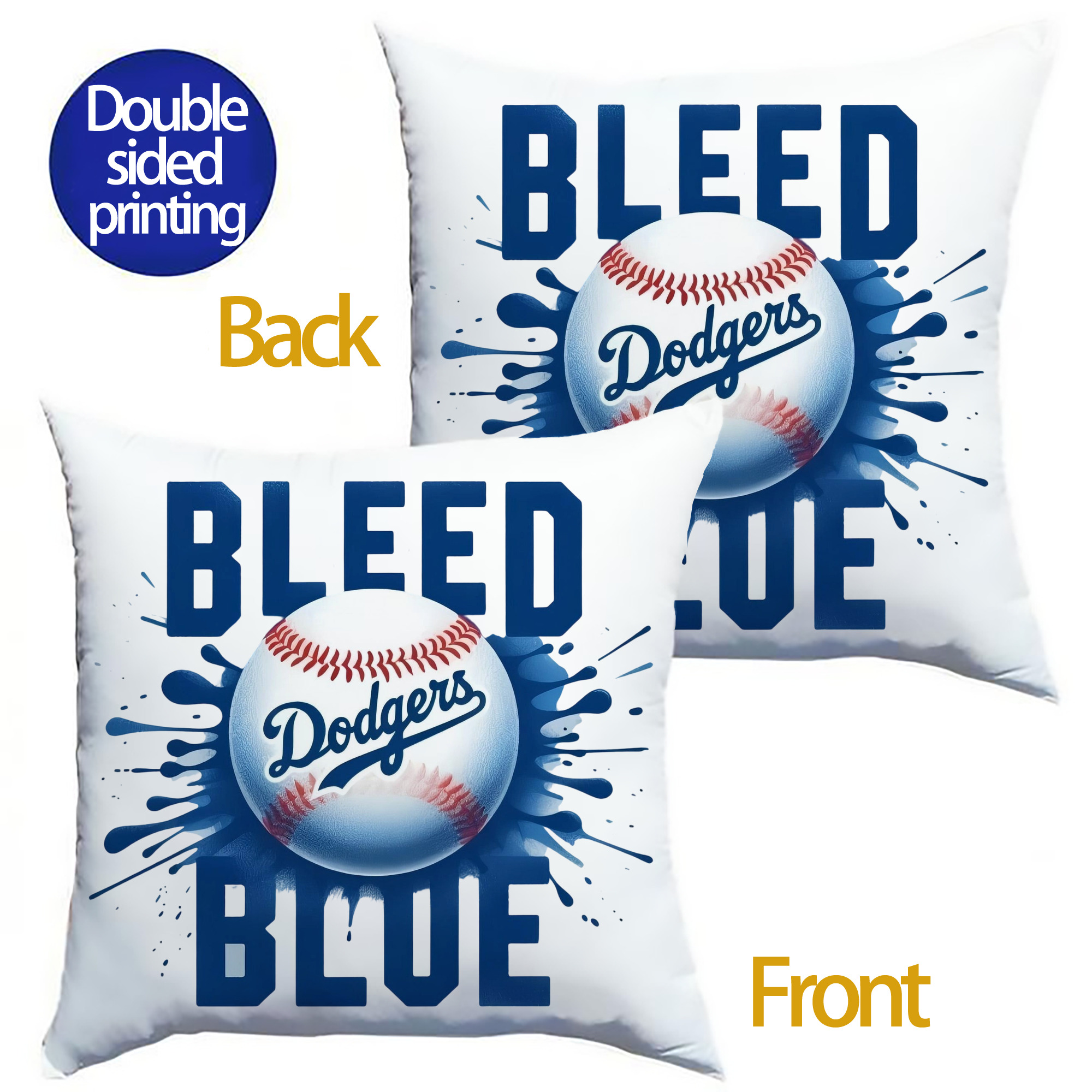  Soft Polyester Pillow Cover With Insert – Double-Sided Design, Invisible Zipper, Durable & Breathable – Easy Care Cushion Set