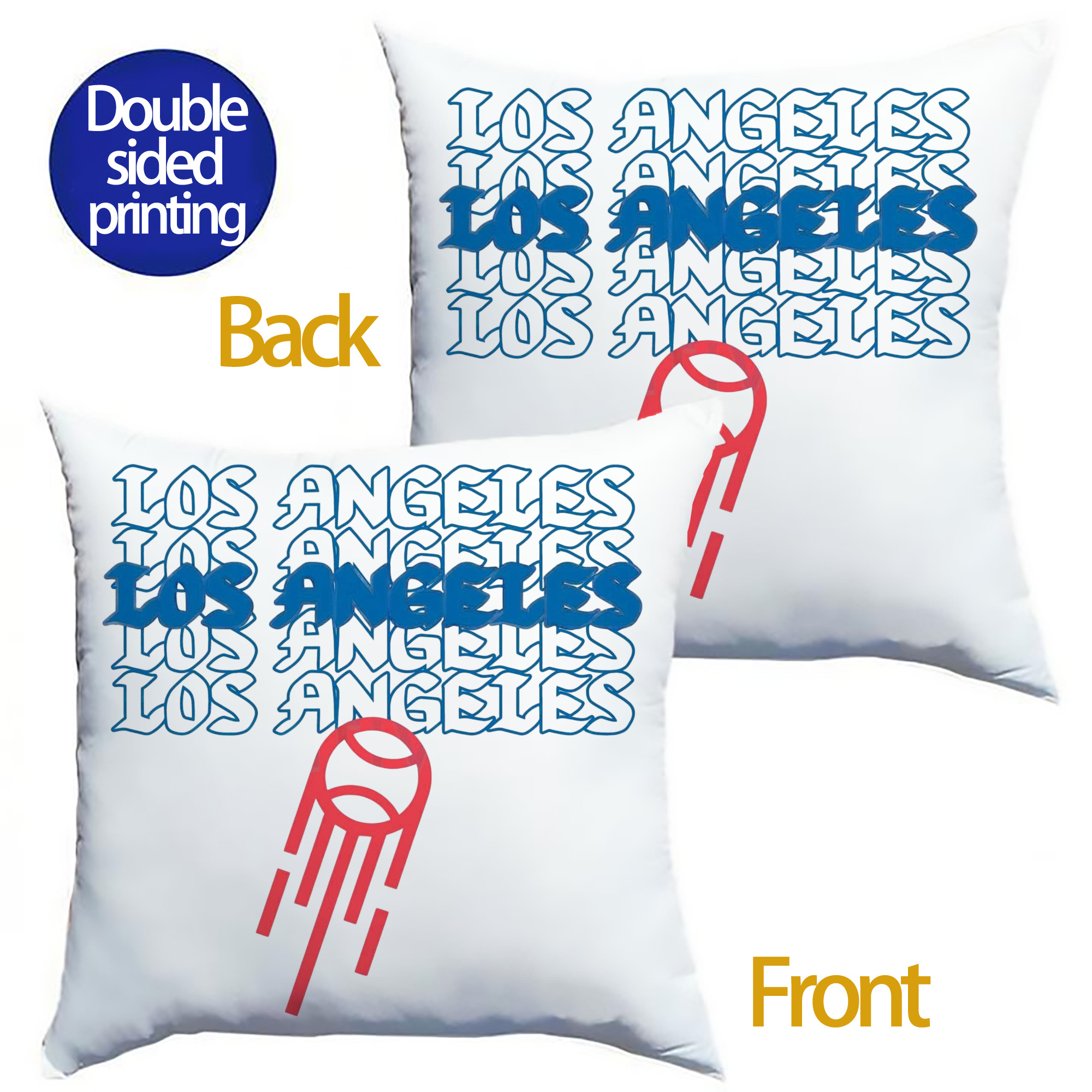  Soft Polyester Pillow Cover With Insert – Double-Sided Design, Invisible Zipper, Durable & Breathable – Easy Care Cushion Set