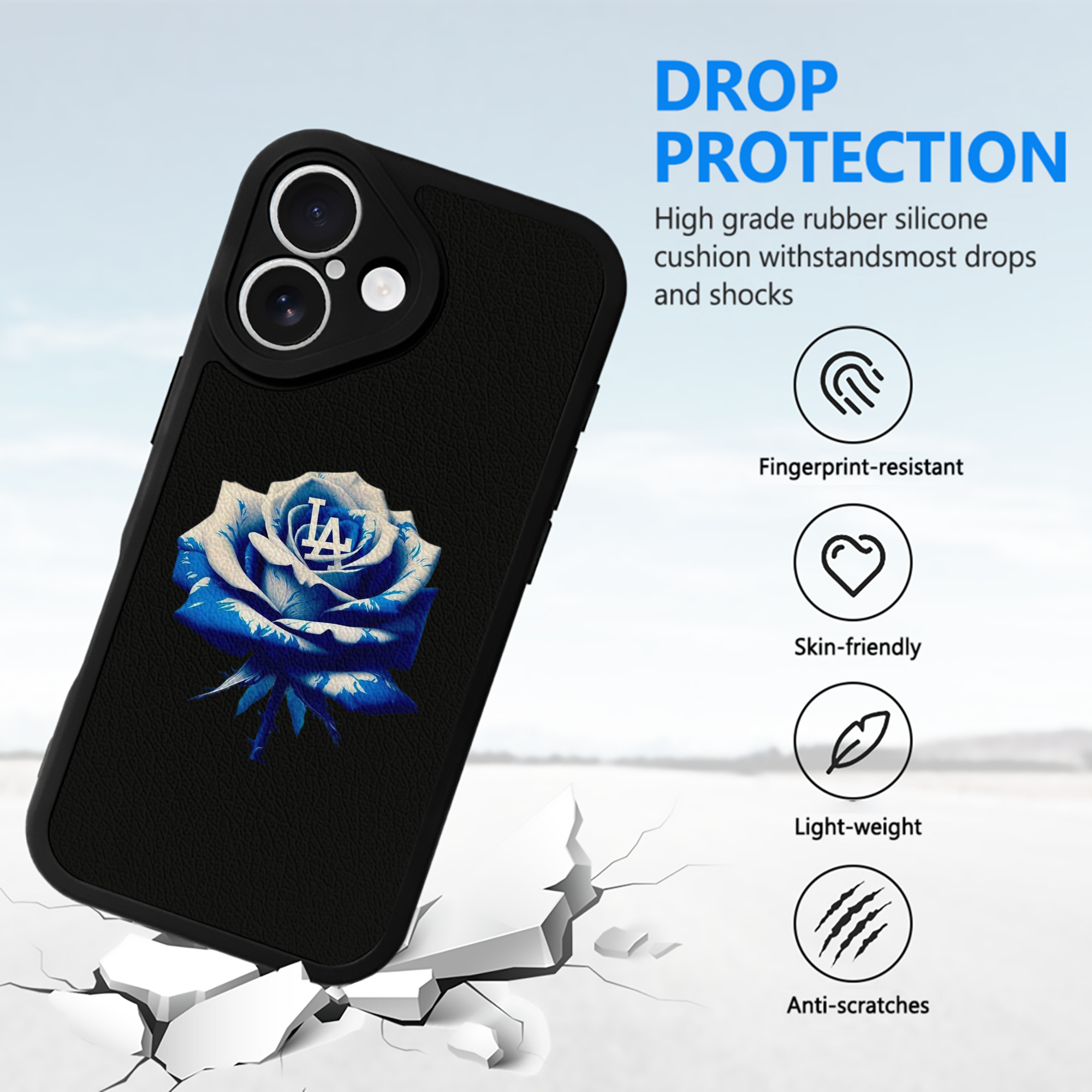  IPhone 16 Silicone Leather Case – UV Print, Lambskin Texture – Perfect Fit, Wireless Charging Compatible, Scratch Resistant, Precise Cutouts – Stylish Protection For IPhone 16