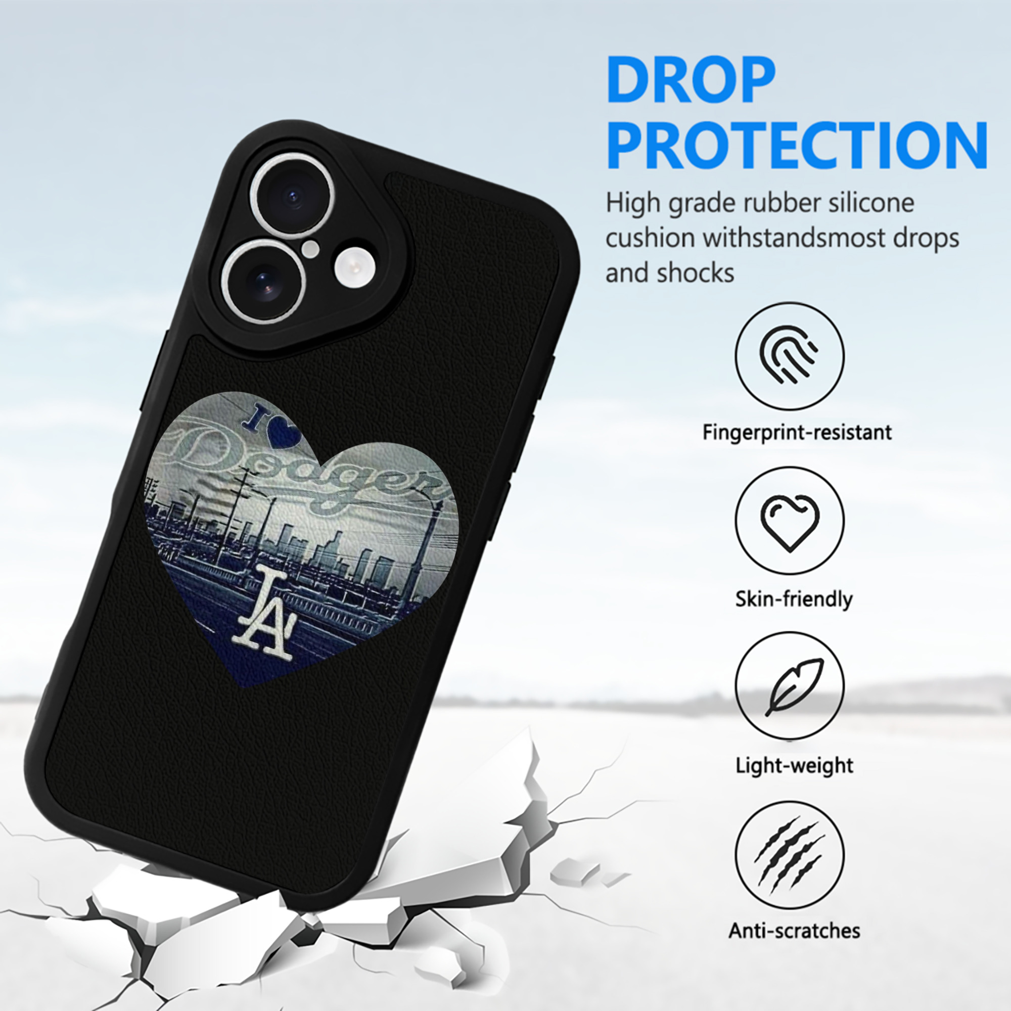  IPhone 16 Silicone Leather Case – UV Print, Lambskin Texture – Perfect Fit, Wireless Charging Compatible, Scratch Resistant, Precise Cutouts – Stylish Protection For IPhone 16