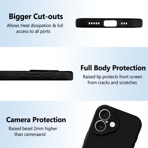  IPhone 16 Silicone Leather Case – UV Print, Lambskin Texture – Perfect Fit, Wireless Charging Compatible, Scratch Resistant, Precise Cutouts – Stylish Protection For IPhone 16